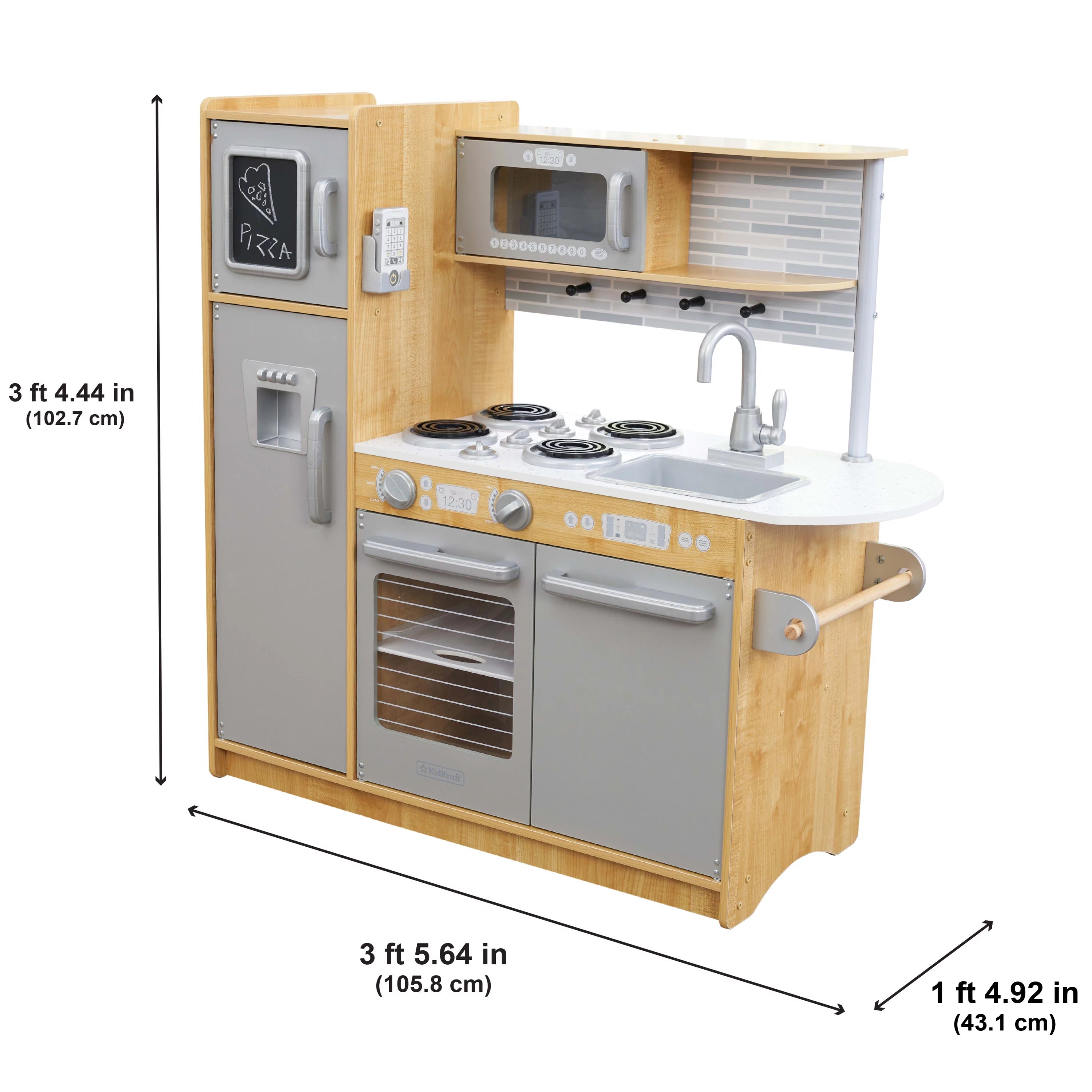 KidKraft Uptown Natur-Spielküche mit Kreidetafel und Handtuchhalter