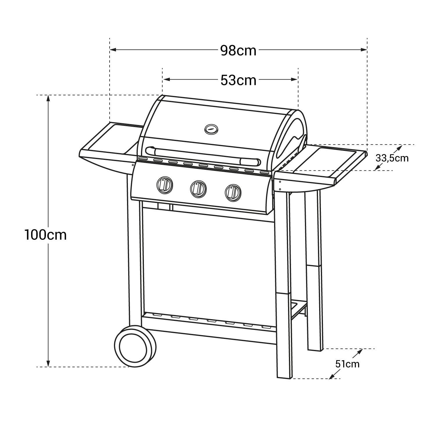 3 Brenner 8,4 kW Gasgrill – Lofoten