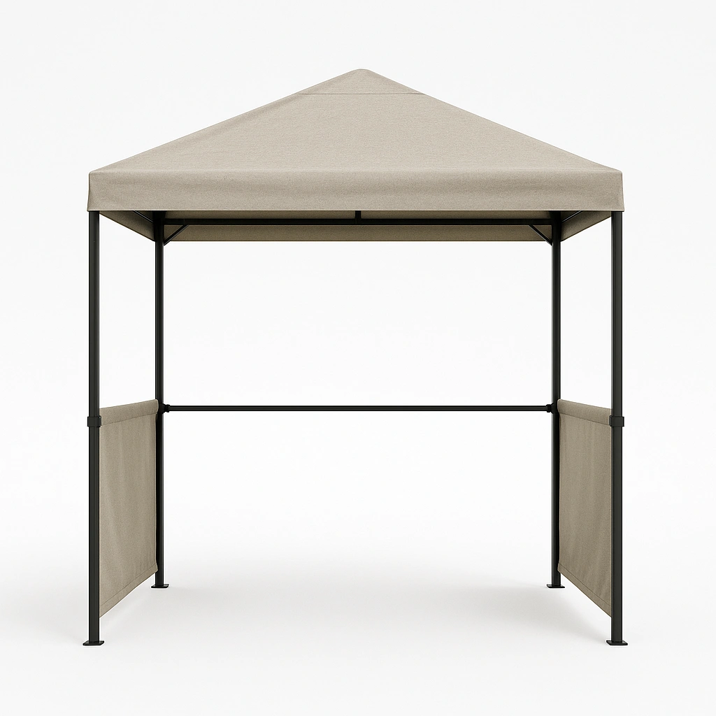 Abri de jardin extérieur avec barbecue, 300 x 180 x 250 cm, beige, structure métallique