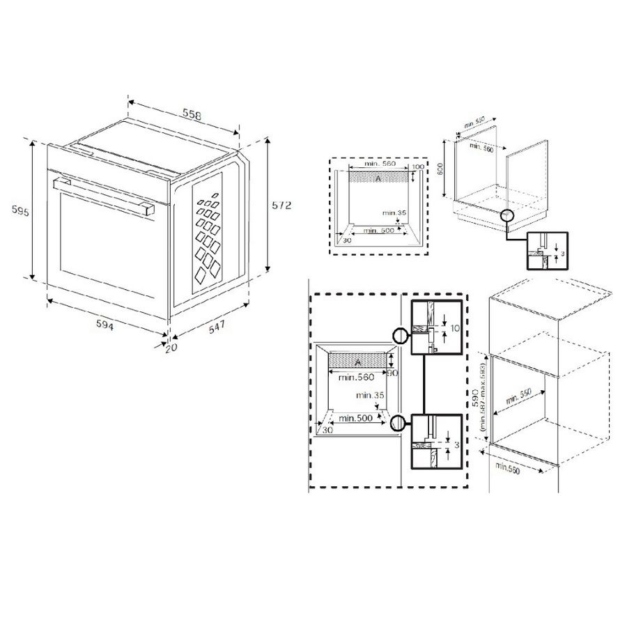 Beko Einbau-Multifunktionsbackofen 72 l, 60 cm, katalytisch, Edelstahl. - Bbim12300xce
