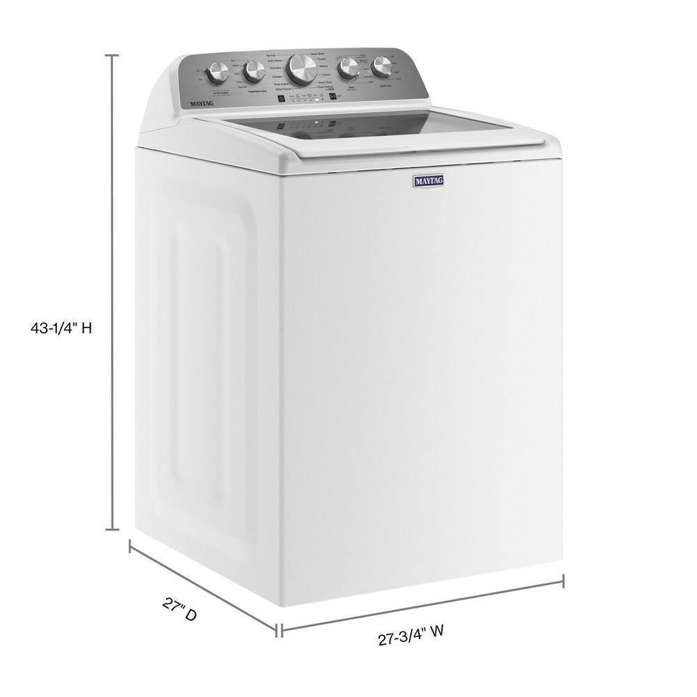 2025 Maytag 4,8 cu. ft. topbetjent vaskemaskine med ekstra kraftboost, hvid – model MVW5430MW