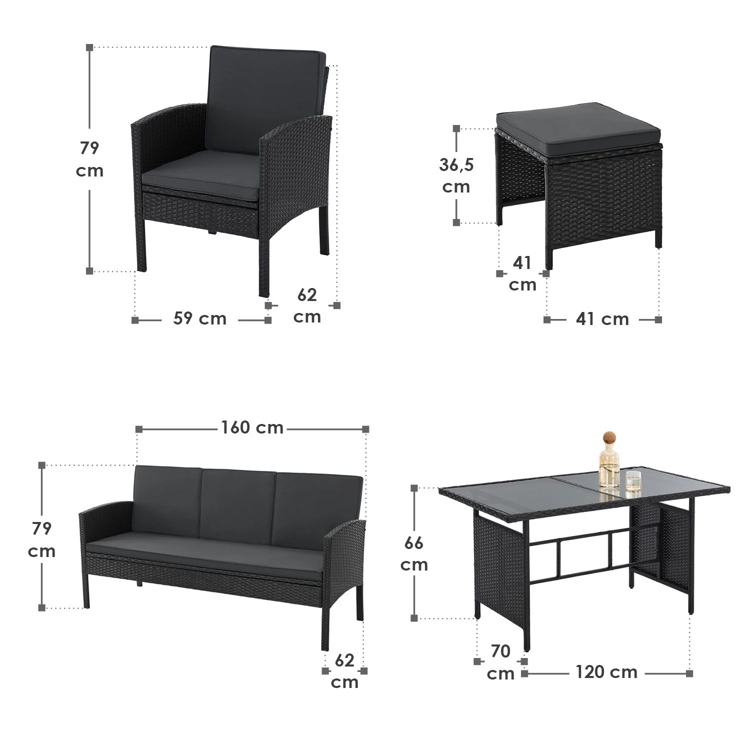 Ensemble de salon Turin en polyrotin 2025