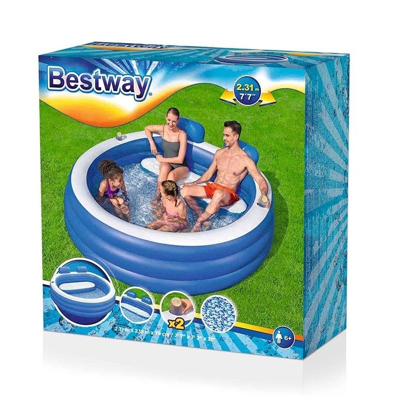 Bestway aufblasbarer Familienpool 231x219x79 +6 Jahre Garten 54422