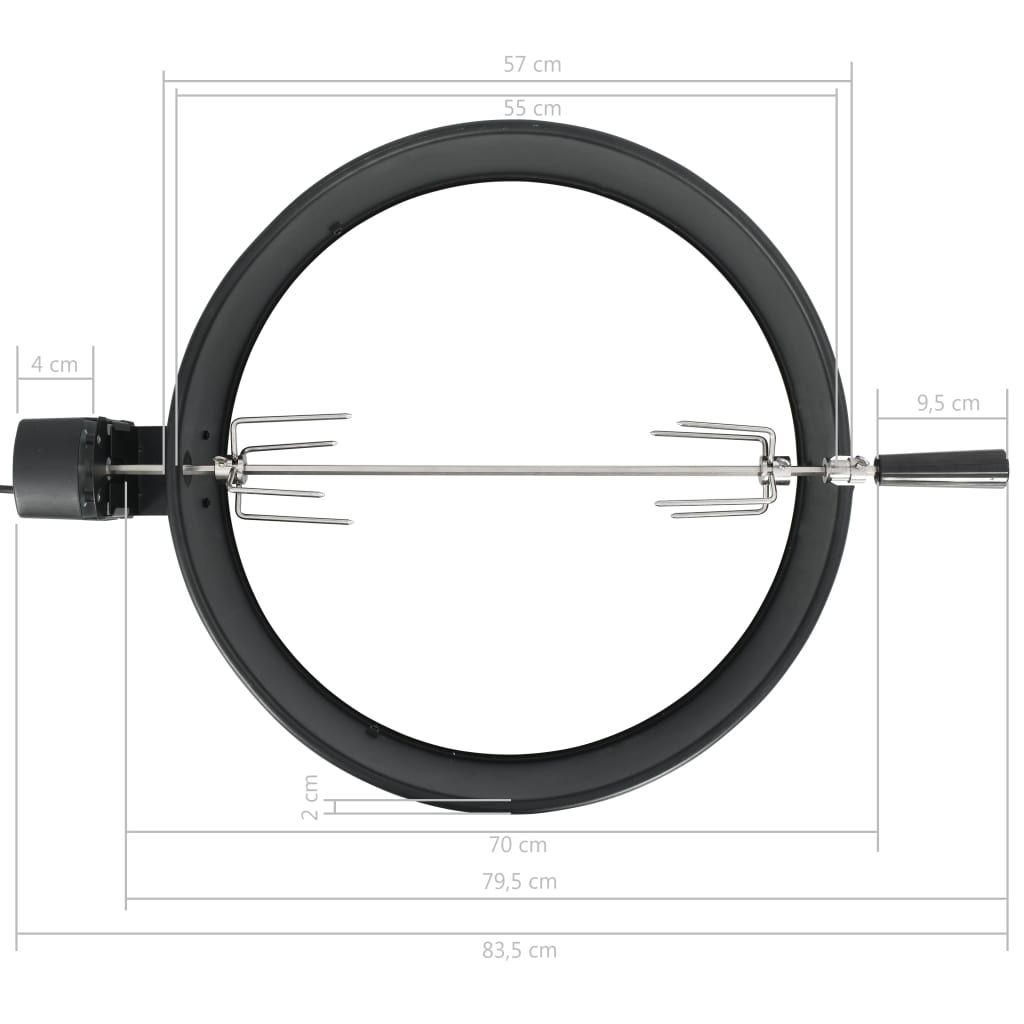 Schwarzes BBQ-Grillring-Set 57 cm Vidaxl