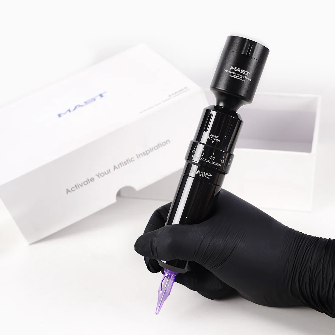 Machine à tatouer rotative Mast Flip de type stylo avec kit de batterie sans fil