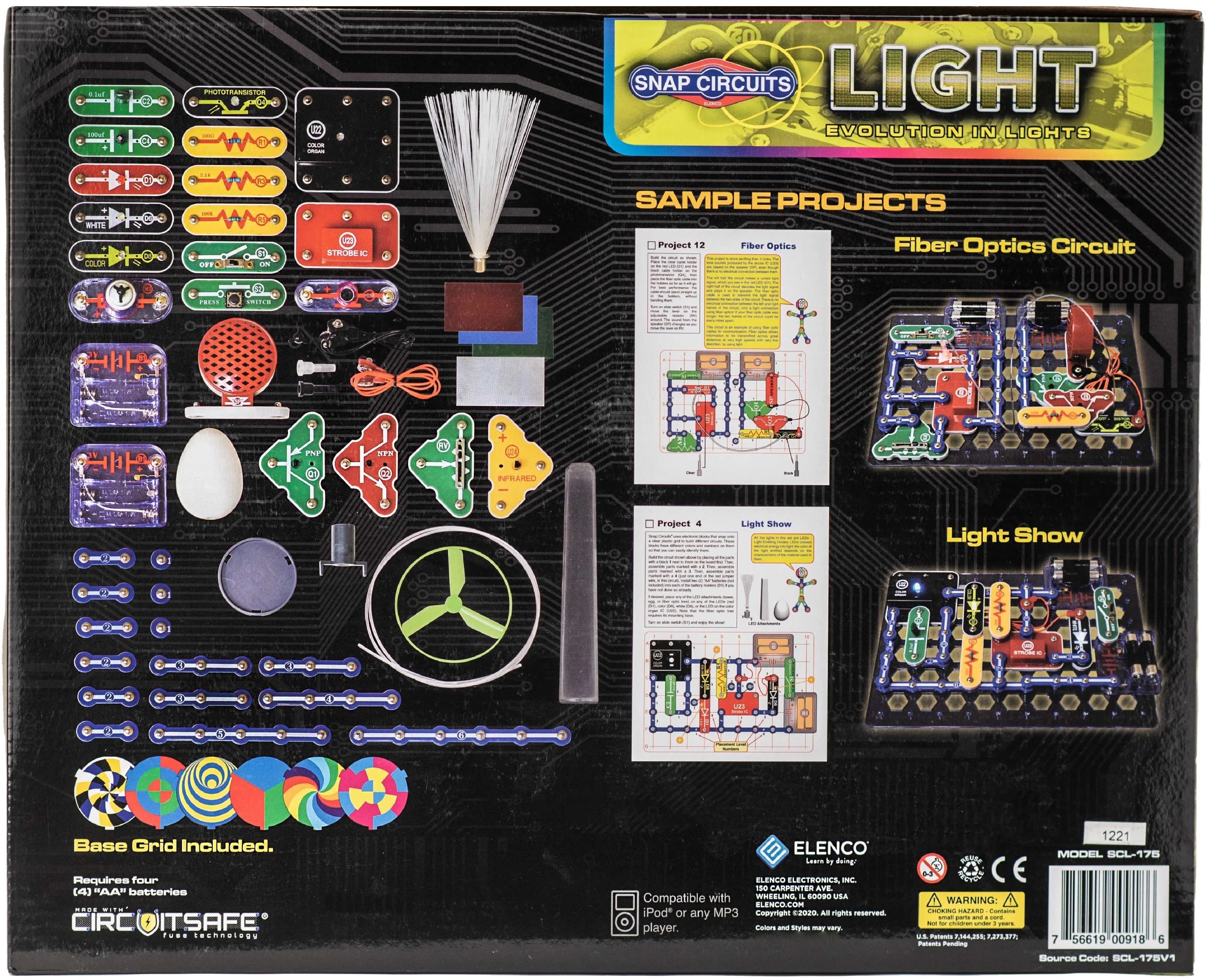 Snap Circuits® Light SCL175 | Elektronik-Entdeckerset | Über 175 Projekte | MINT-Lernspielzeug für Kinder ab 8 Jahren