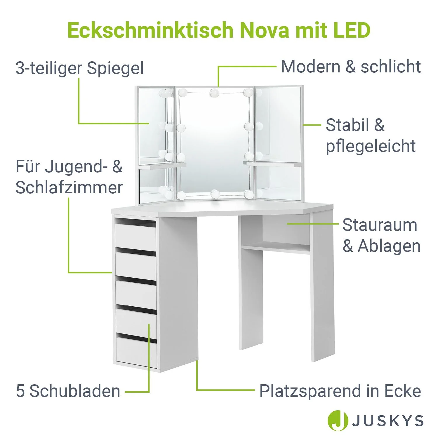 Meuble-lavabo d'angle Nova 2025 avec éclairage LED