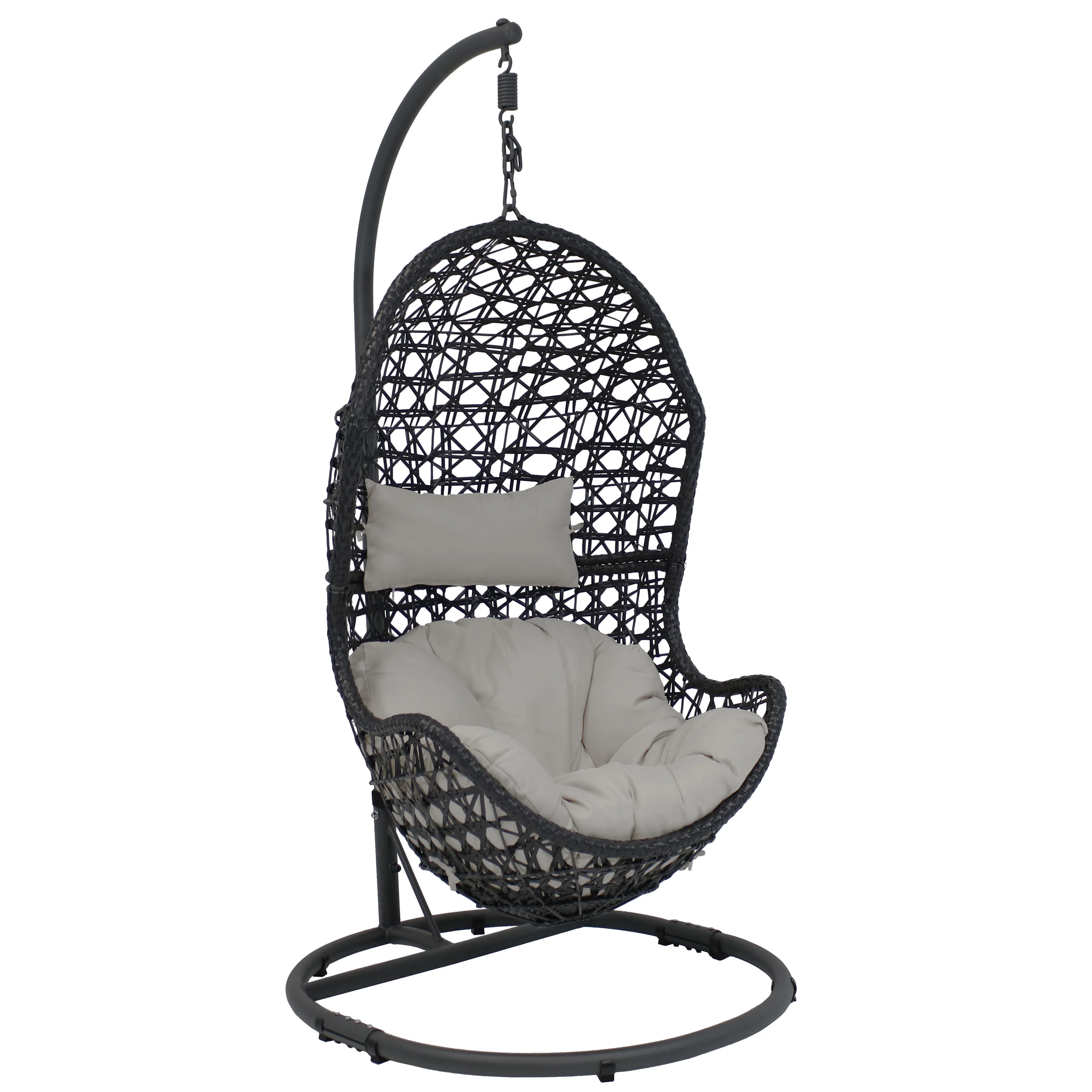 Fauteuil suspendu Sunnydaze Cordelia en forme d'œuf, avec structure en acier et coussin (2025)
