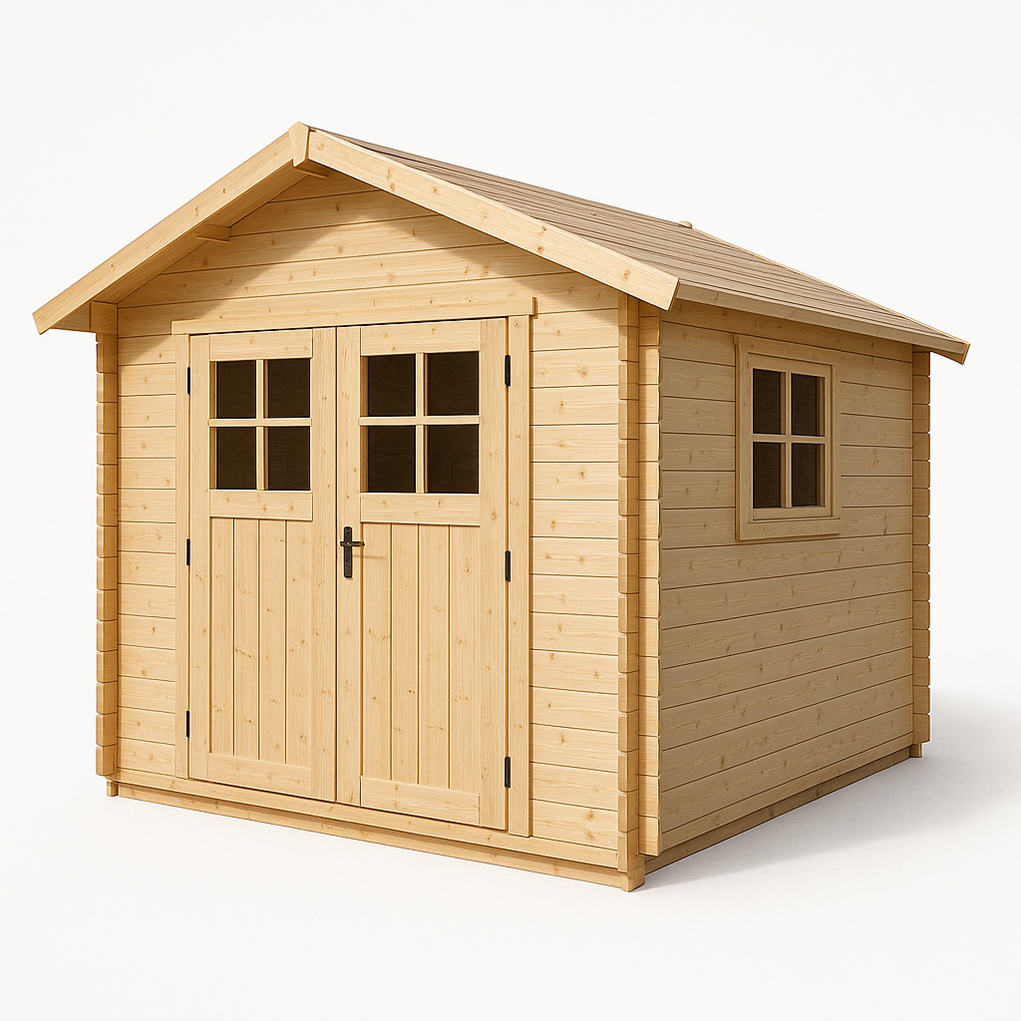 Abri de jardin en bois 250 x 200 x 230 cm, bois clair naturel KOHvszF380fM