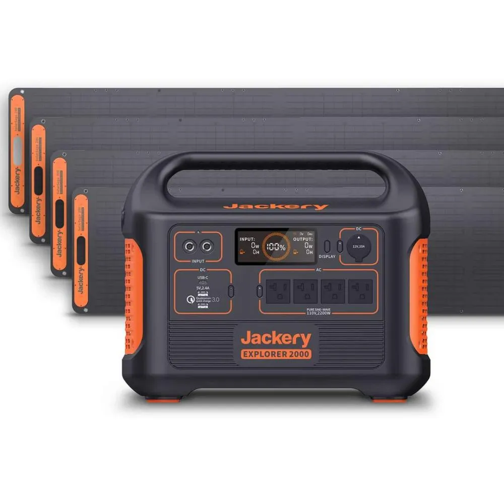 2025 Jackery 2000 solcellegenerator med 4 SolarSaga 200W solpaneler