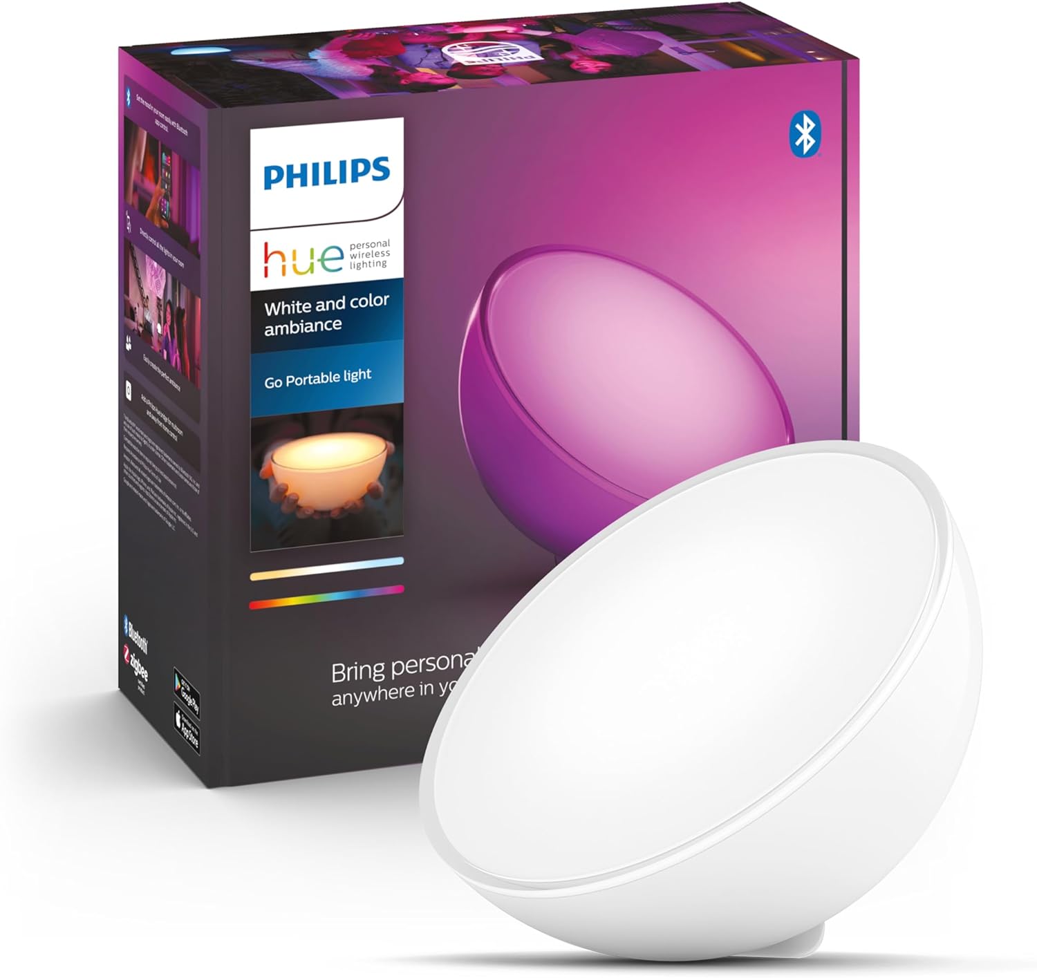 Philips Hue – Smart Lampe, Hue Signe, Gradient Smart LED Gulvlampe, Hvidt og Farvet Lys, Kompatibel med Alexa og Google Home, Hvid