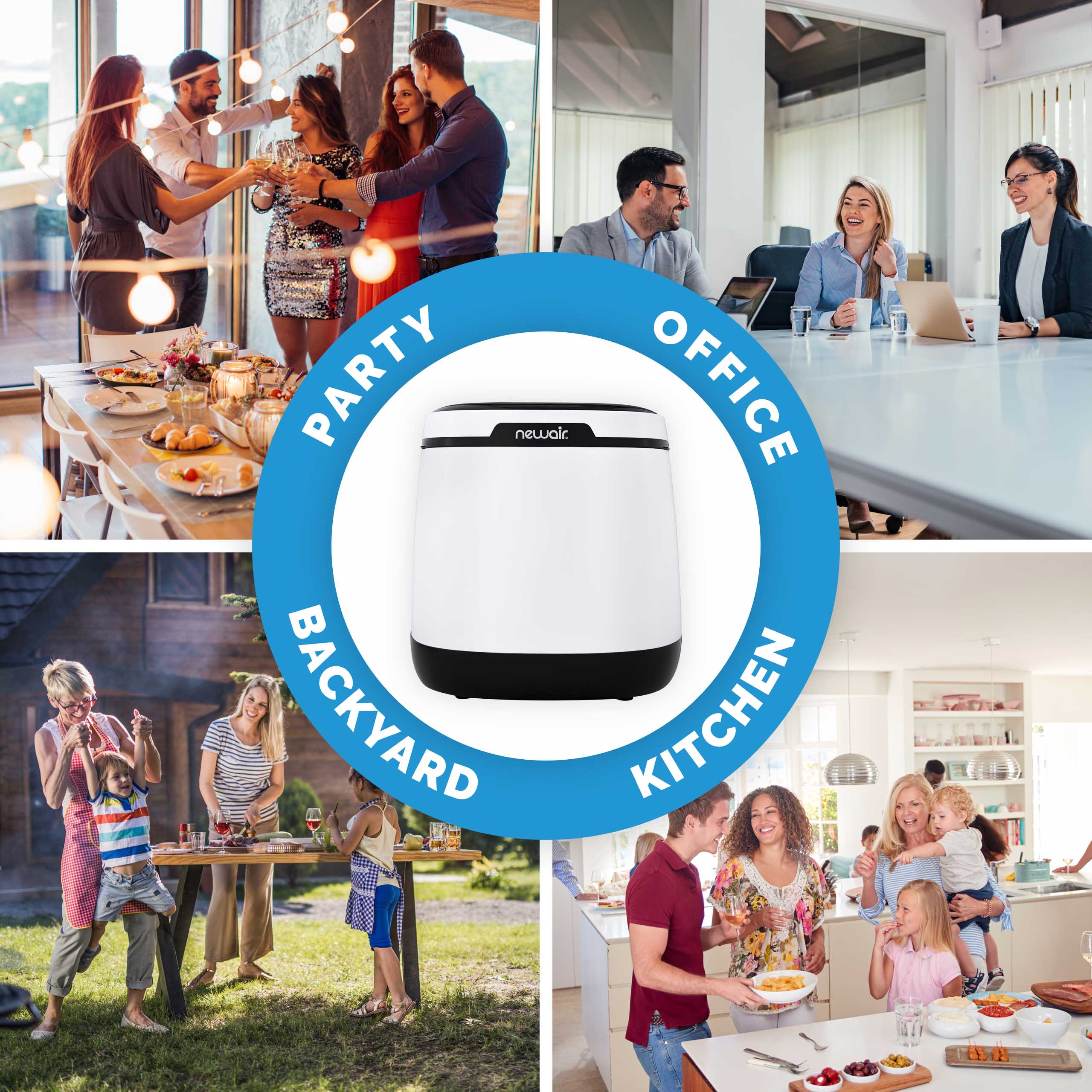 Newair® Tisch-Eiswürfelbereiter 2025 – Kugelförmige Eiswürfel. Weiß