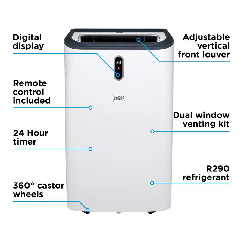 Black+Decker BXAC40018GB 3-i-1 bærbar smart klimaanlæg 16000 BTU