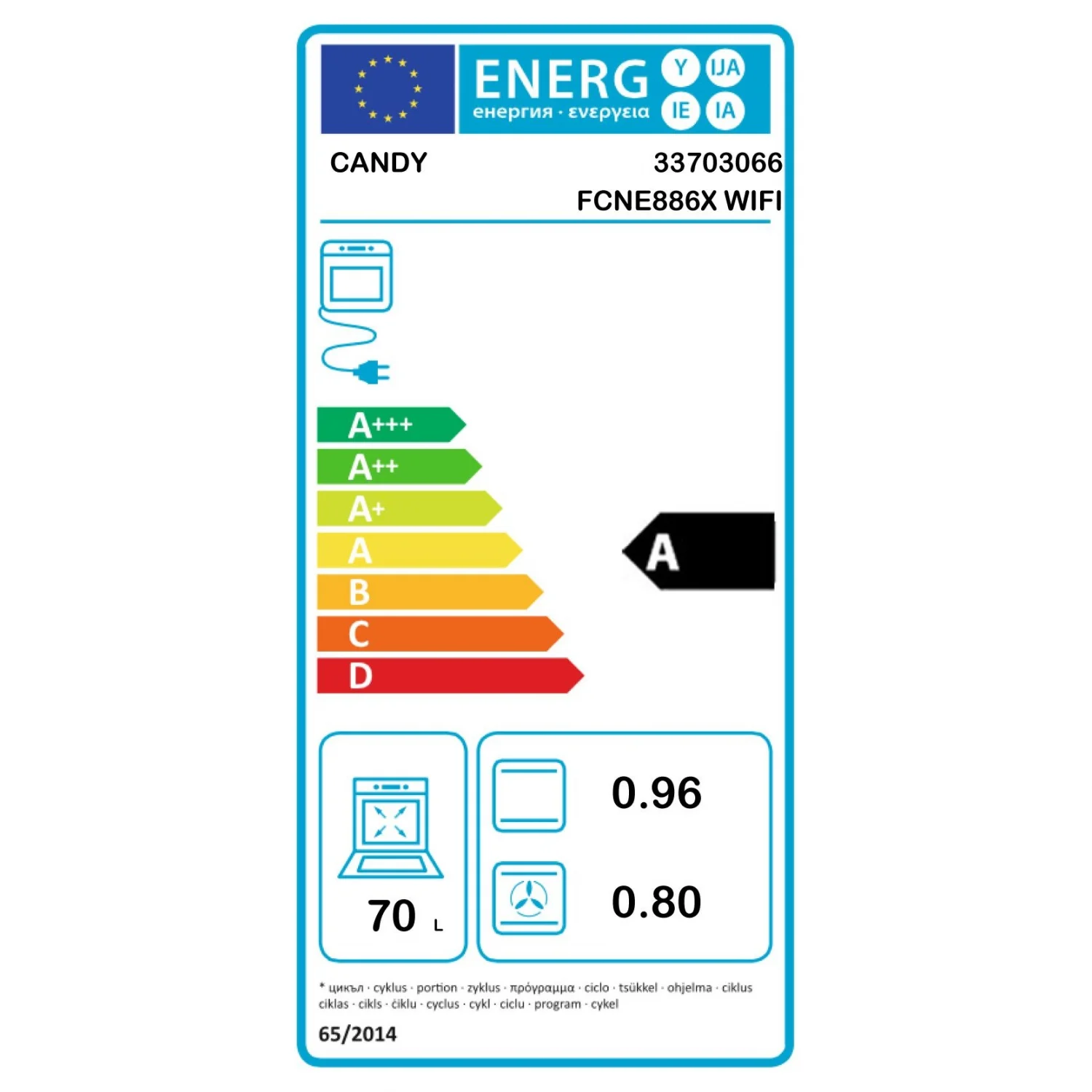 Candy Multifunktionsbackofen A FCNE886X