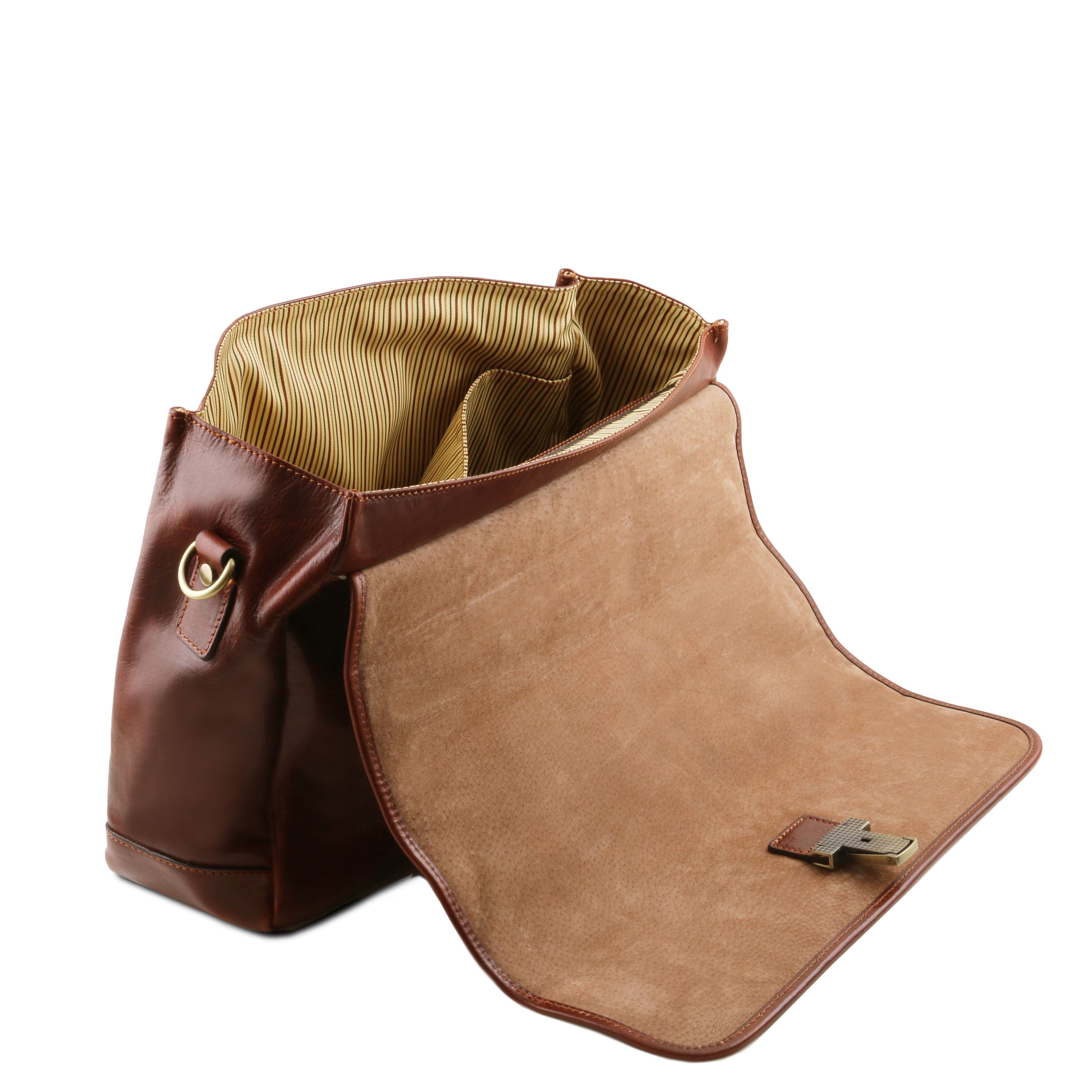 Mantova - Leather multi compartment briefcase with flap | TL142068 messenger bag