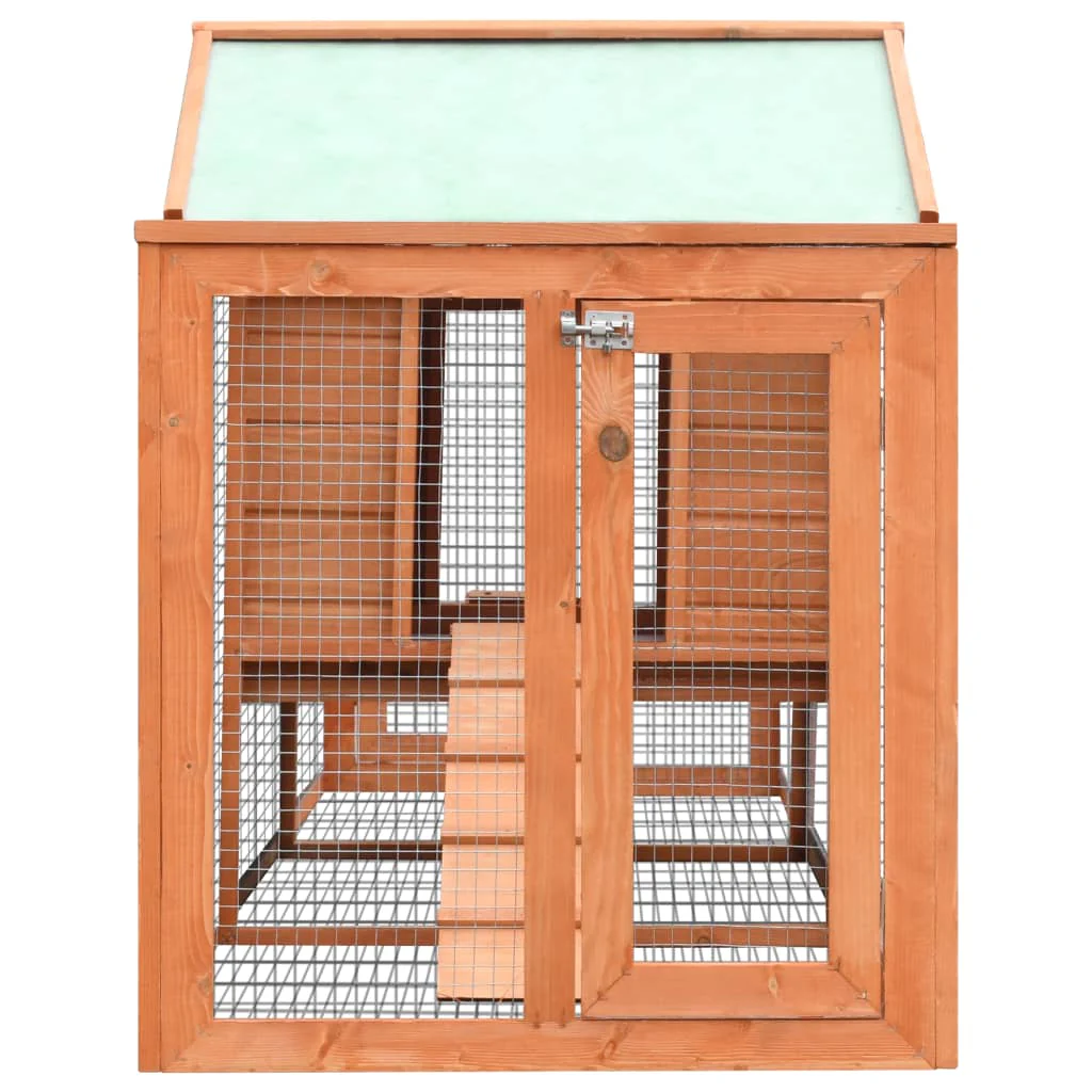 Kaninchenstall 2025, 303 x 60 x 86 cm, mit Auslauf – Massivholz-Kaninchenstall mit Freilaufbereich