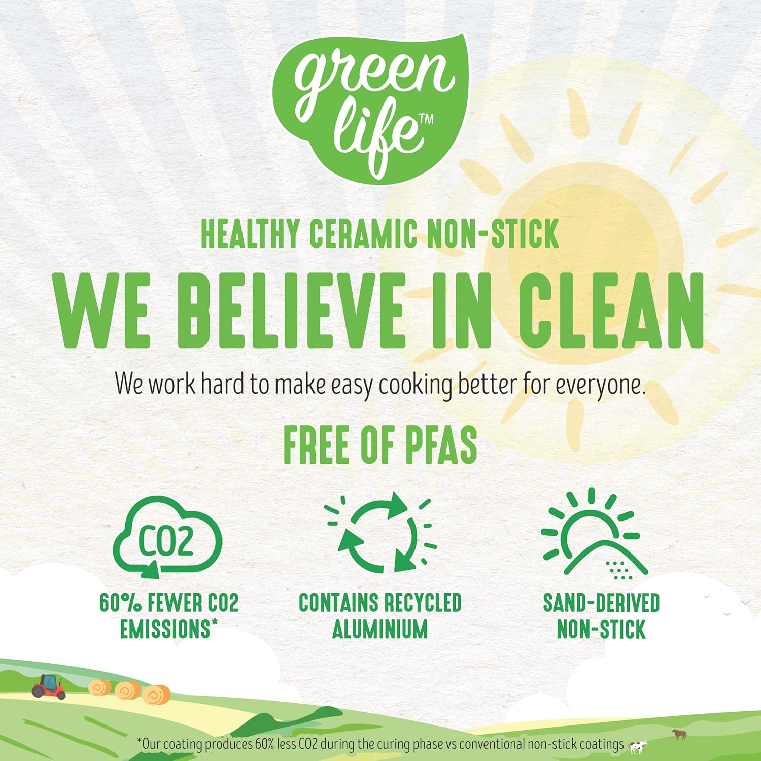 GreenLife Soft Grip 16-teiliges Antihaft-Keramik-Kochgeschirr-Set, bestehend aus Bratpfanne, Stielkasserolle und Topf, PFAS-frei, spülmaschinenfest, ofenfest, türkis