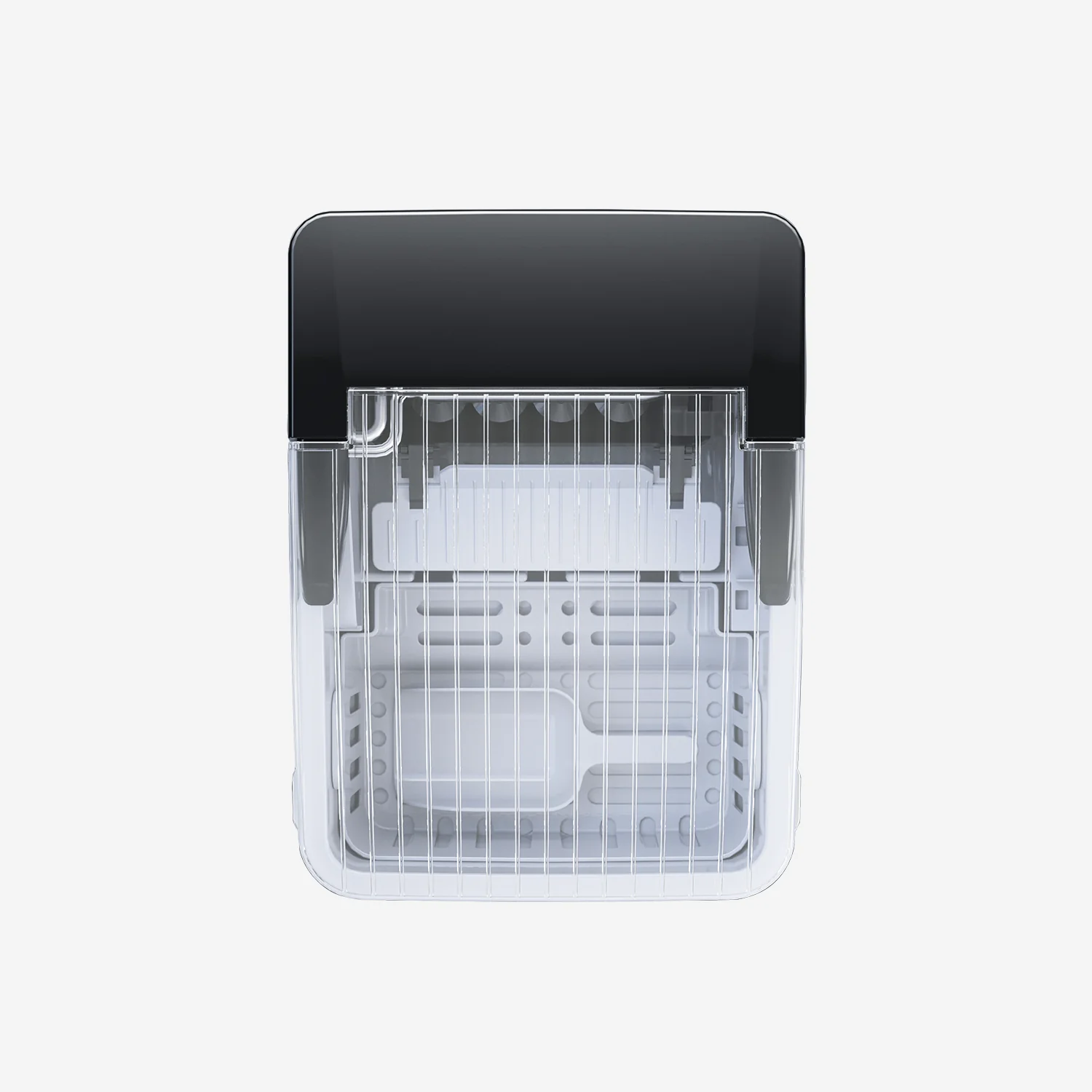 2025 Tisch-Eiswürfelbereiter – 2 l. Selbstreinigend. Tagesproduktion: 15 kg – Schwarz