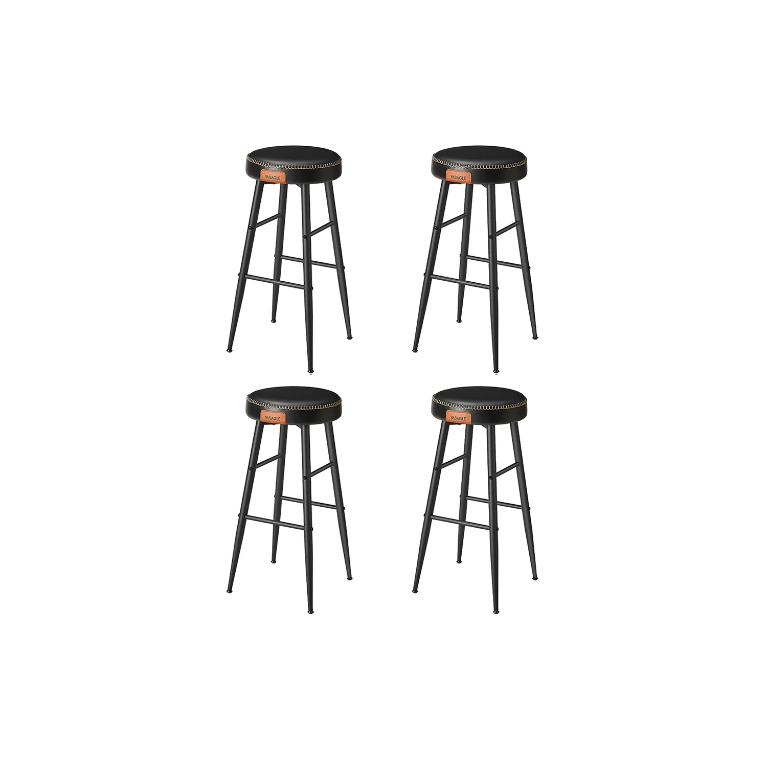 EKHO Kollektion - Frühstücksbarhocker aus Kunstleder mit Ziernähten