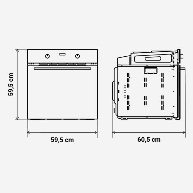 Digitaler Backofen, weißes Glas | Universalblue