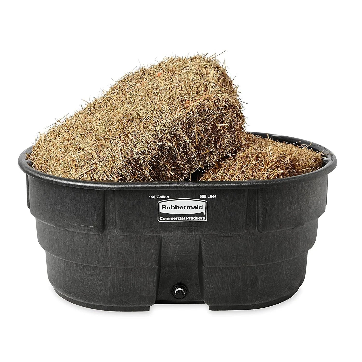 2025 Rubbermaid FG424500BLA standardtank. 150 gallon kapacitet. Plastik. Sort