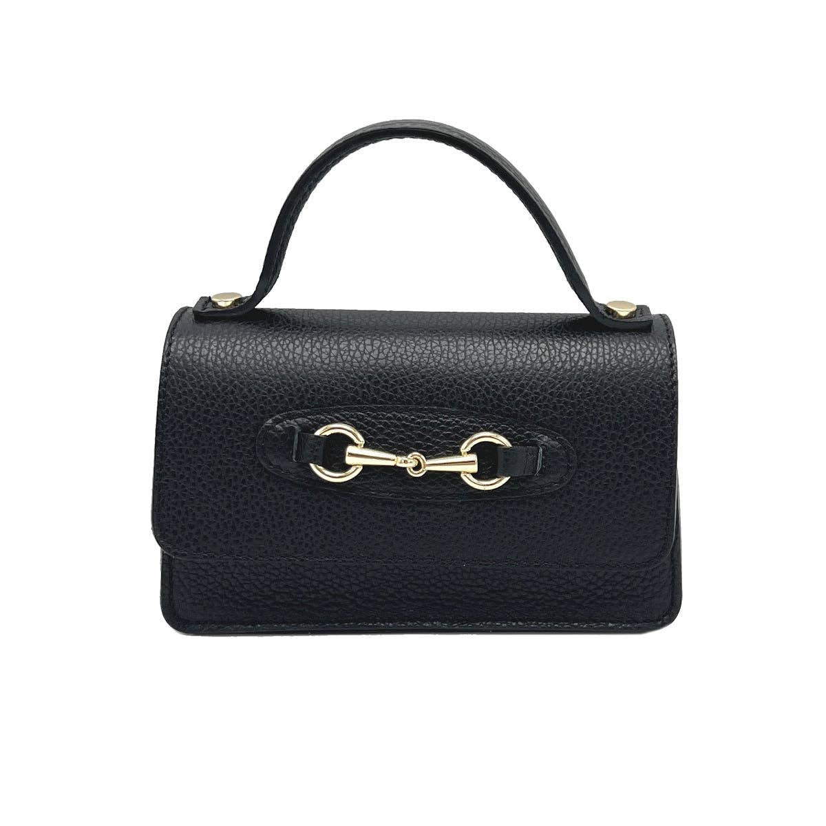 Sofia Leather Horse Bit Handbag with Chain Strap