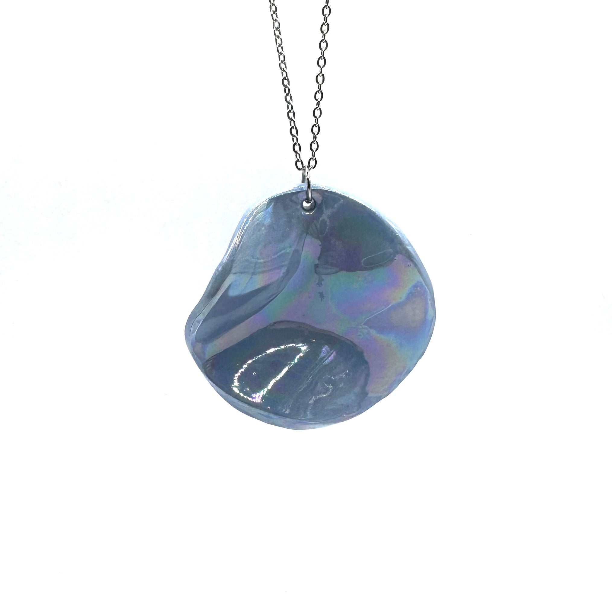 Perla | Handcrafted pearl light blue ceramic necklace