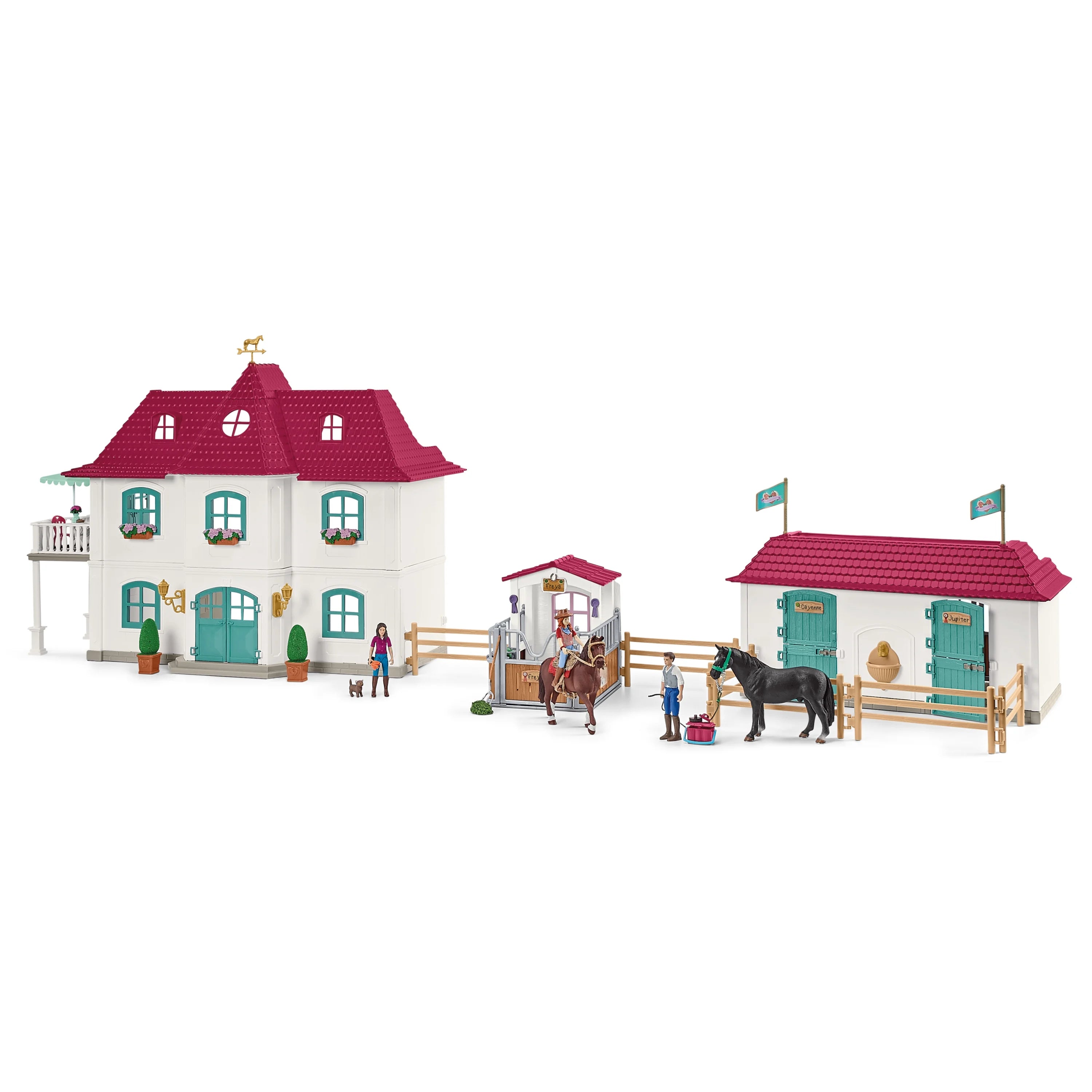Schleich – Horse Club 2025: Landhaus und Stall am See mit Zubehör. 192 Teile.