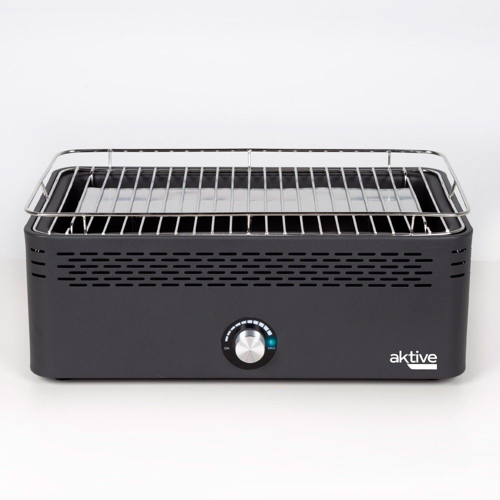 Aktive tragbarer Holzkohlegrill, akkubetrieben, rauchfrei, Maße 45 x 28 x 19 cm, mit Tropfschutz