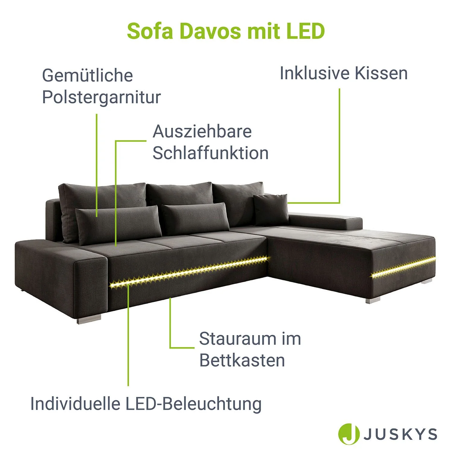 2025 Davos Sofa mit LED
