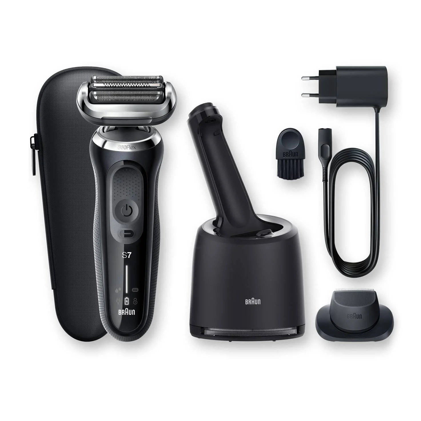 2025 Braun Series 7 Herrebarbermaskine 70-N7200cc Våd- og tørbarbering med SmartCare Center – Sort