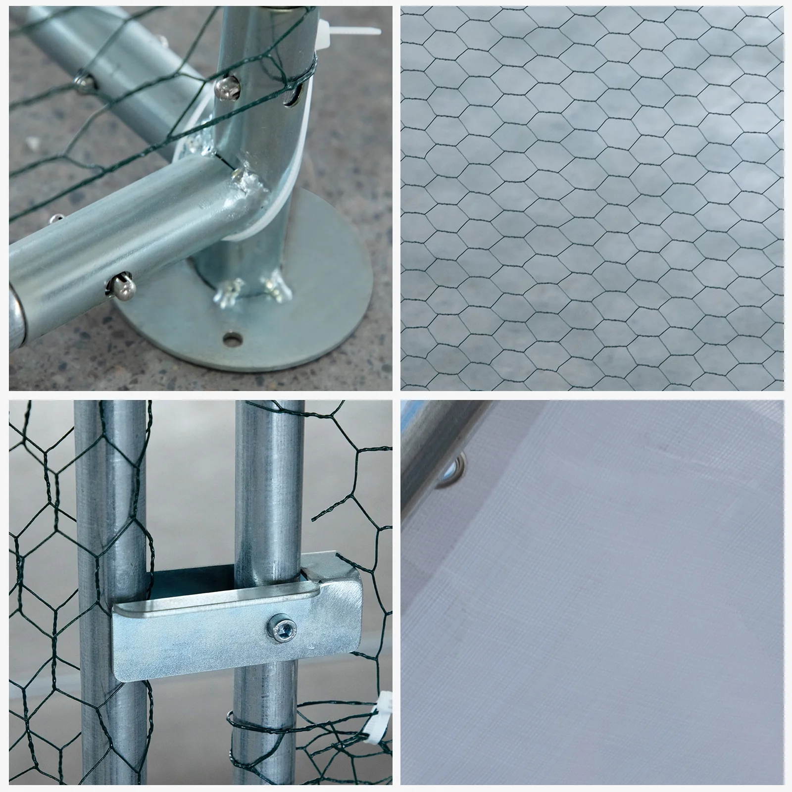 ZephyPaws – Großes 2 x 3 m Metall-Laufgehege mit wasserdichter Abdeckung – Außengehege für Geflügel, Kaninchen, Katzen und Hunde