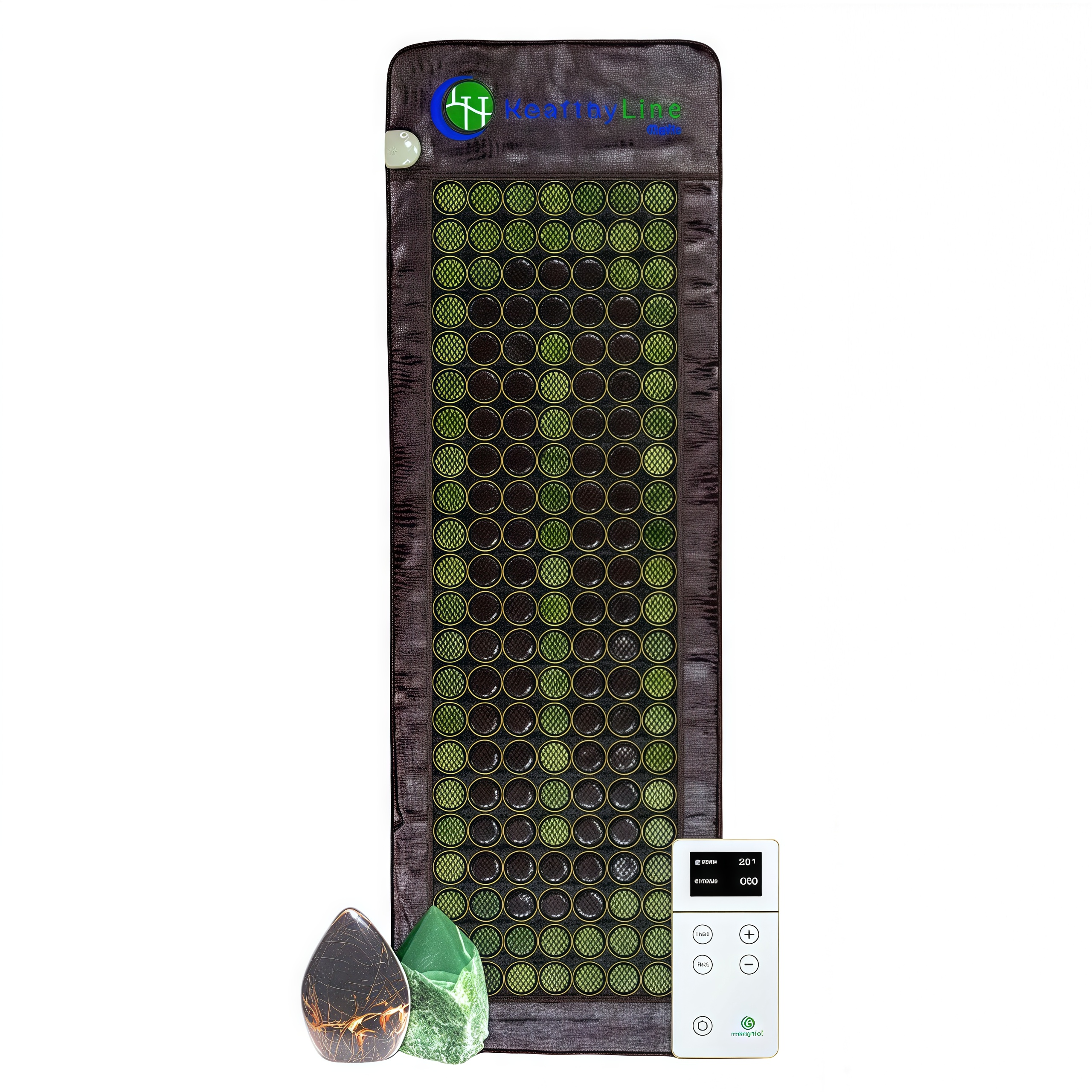 HealthyLine fjerninfrarød varmepude – Jade- og turmalin-varmesten – Negative ioner – Komplet JT-netmåtte 7224 Soft Light InfraMat Pro®