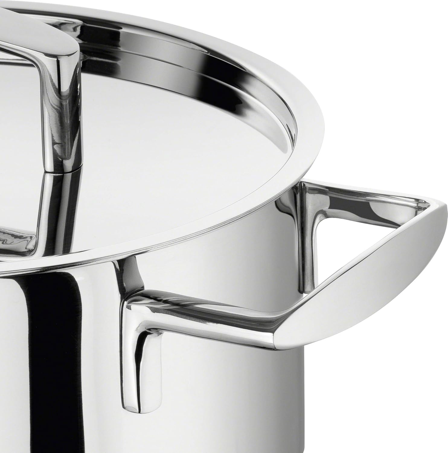 ZWILLING 5-delt køkkengrejsæt, 4 låg, egnet til induktion, rustfrit stål, passion, lys grå, diameter 16 cm, diameter 20 cm, diameter 24 cm, diameter 28 cm