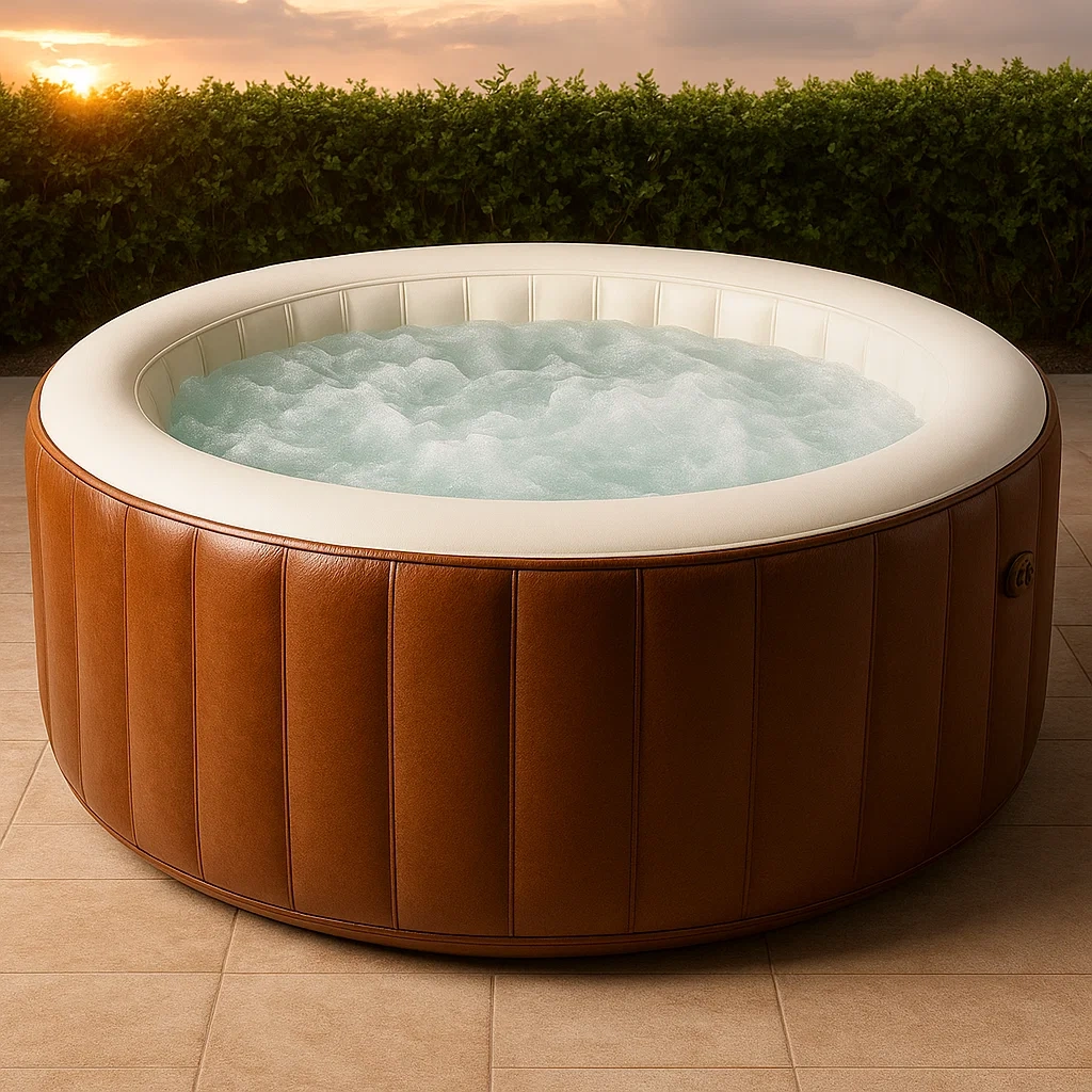 Spa gonflable 196x196x71 cm 4 places rond marron/blanc UaTNYbt316OF