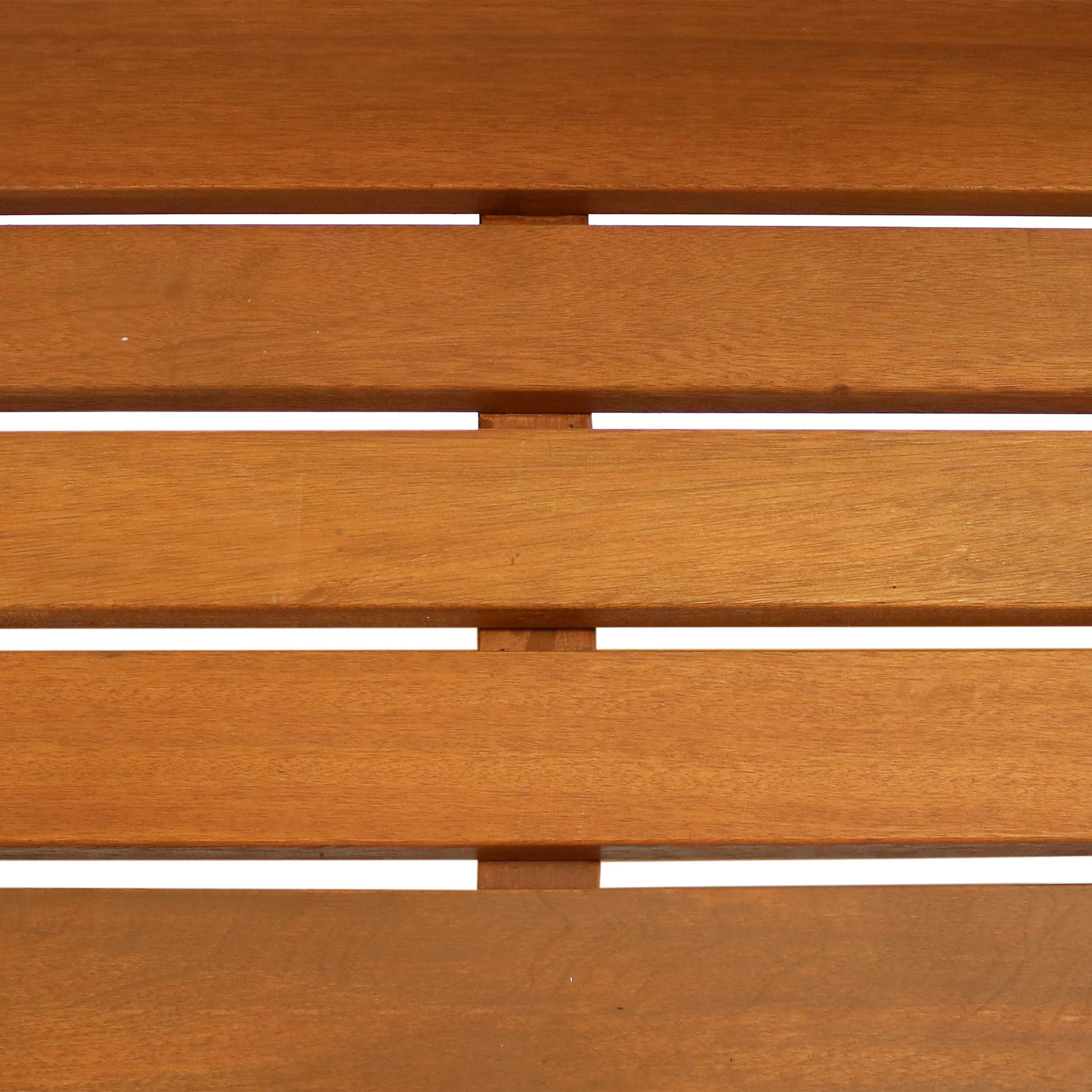 2025 Sunnydaze Meranti træbænk til udendørs brug med teakoliefinish - 107 cm