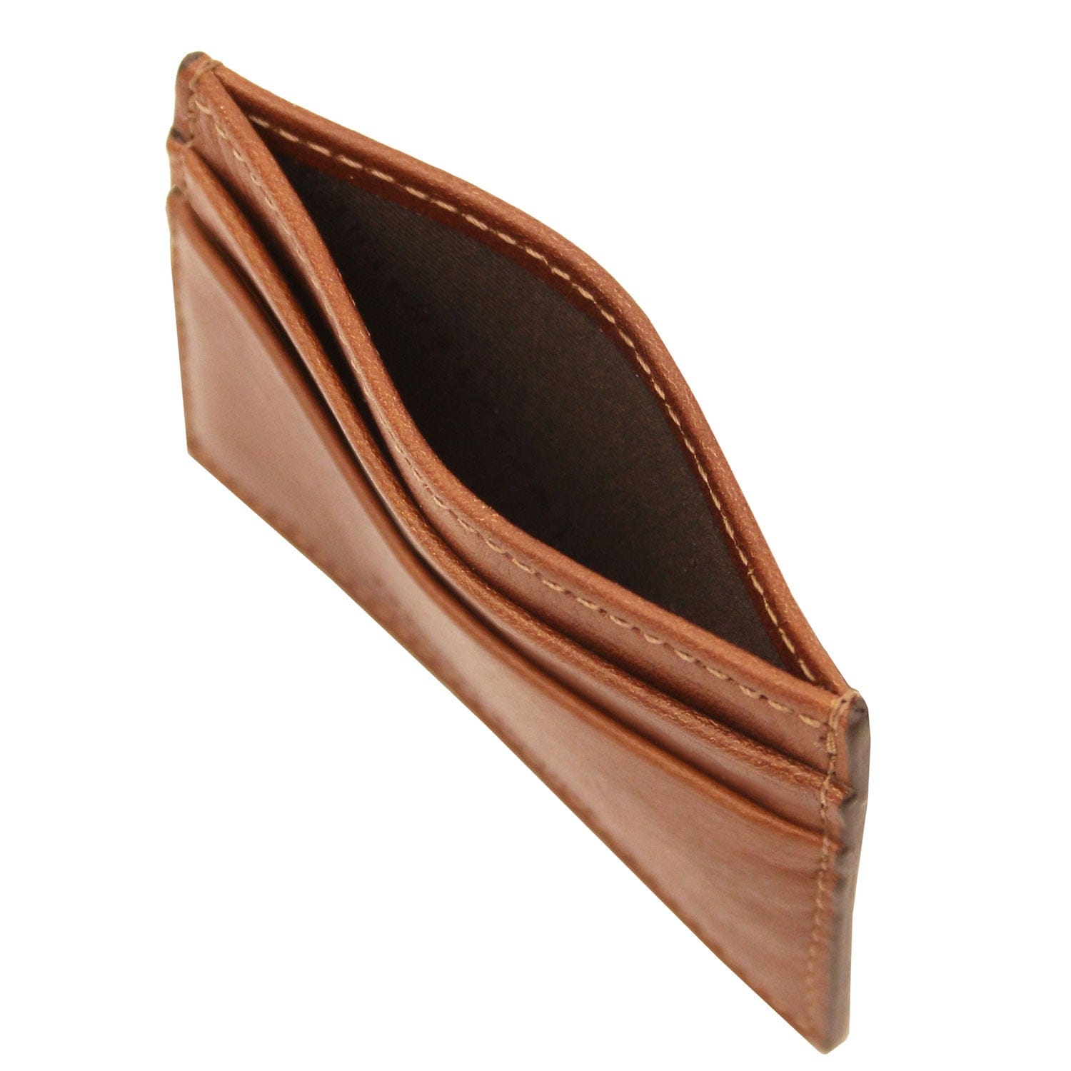 Leather card holder - 4 cards in smooth, full-grain leather | TL142473