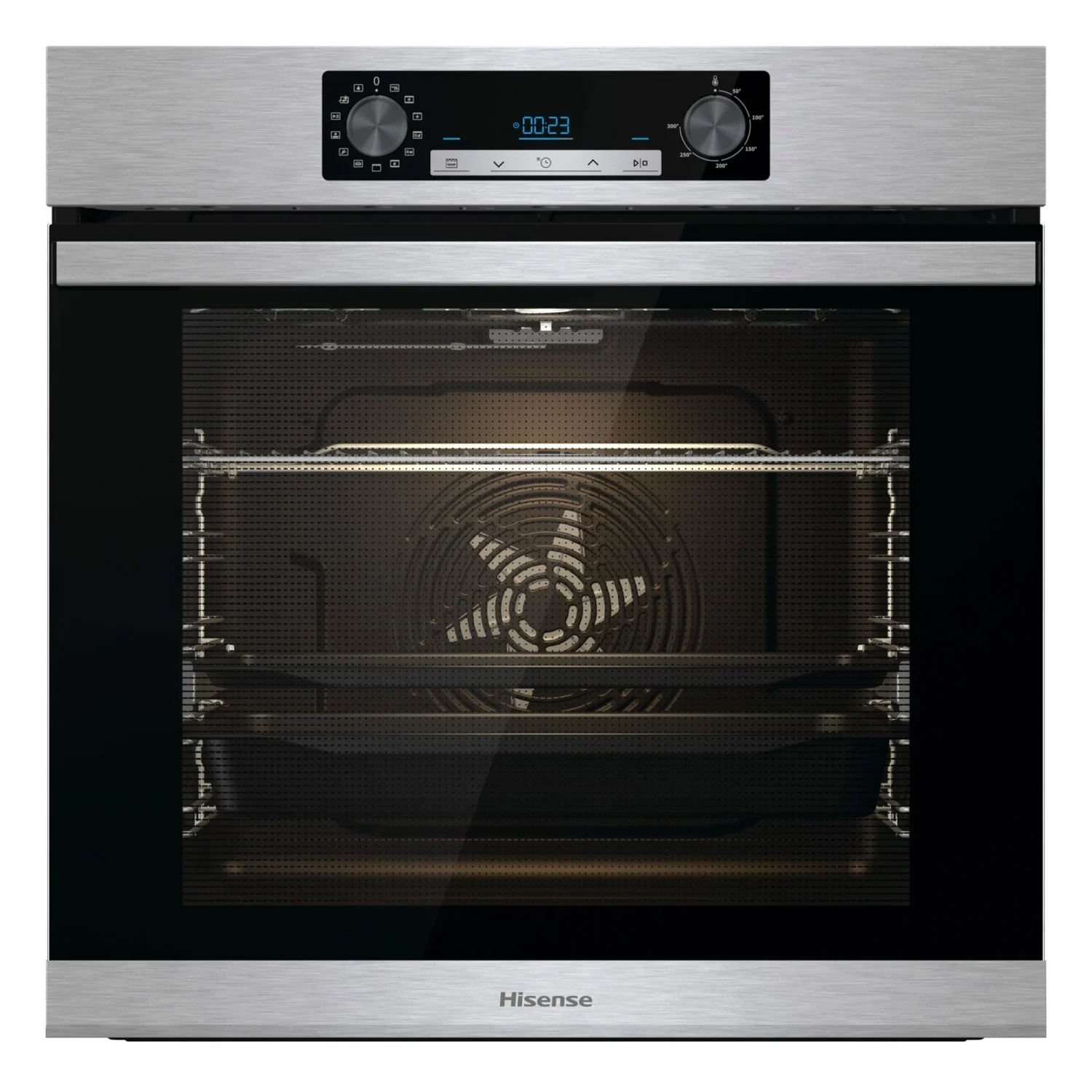 Hisense BSA65226AX Multifunktionsbackofen, 3,5 kW, 77 l, Klapptür, 9 Kochfunktionen, Energieeffizienzklasse A – Grau