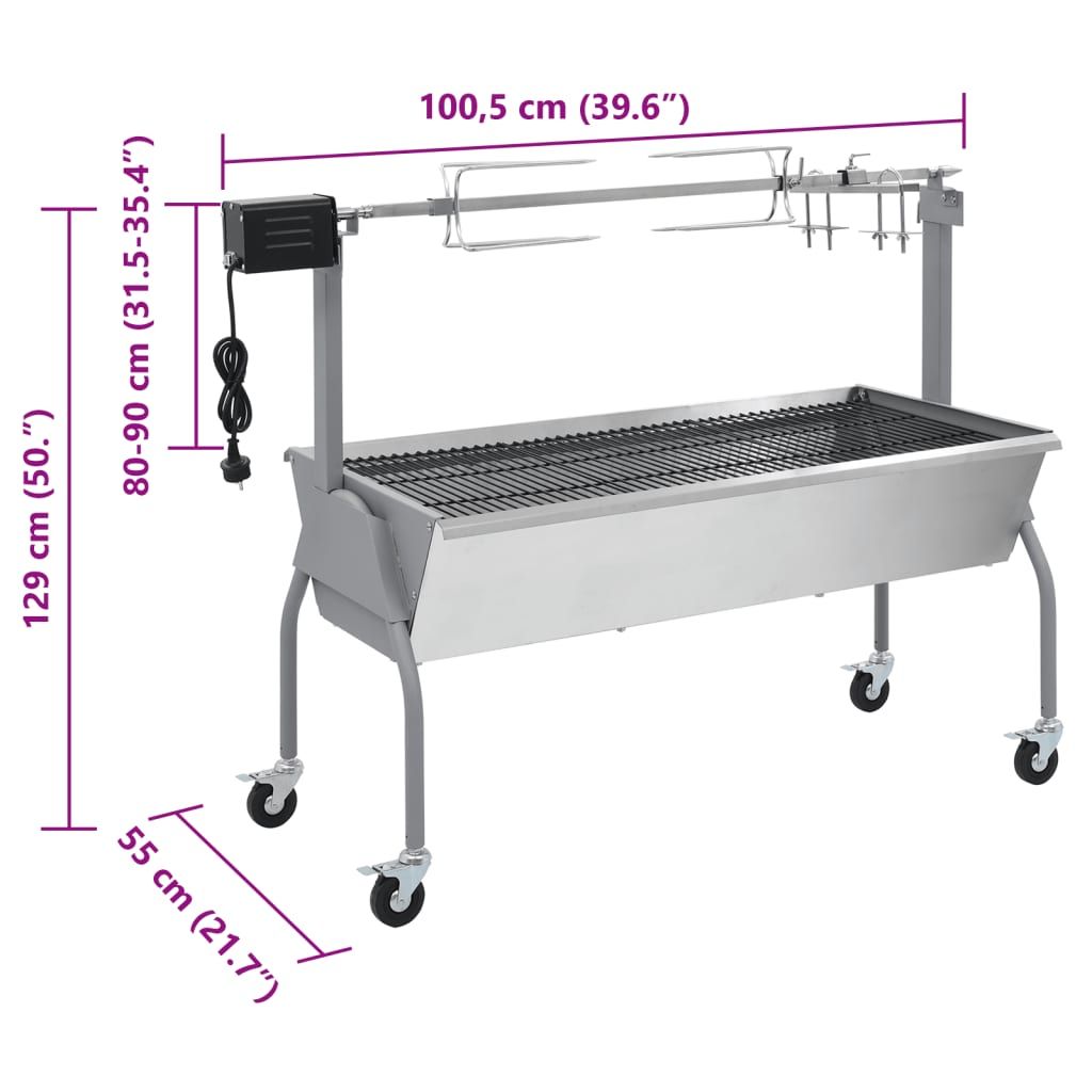 Barbecue Vidaxl avec rôtissoire et moteur électrique