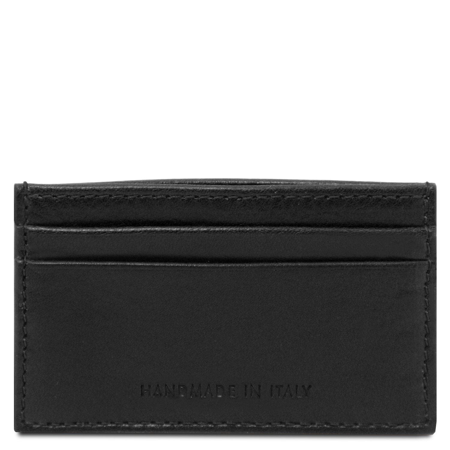 Leather card holder - 4 cards in smooth, full-grain leather | TL142473