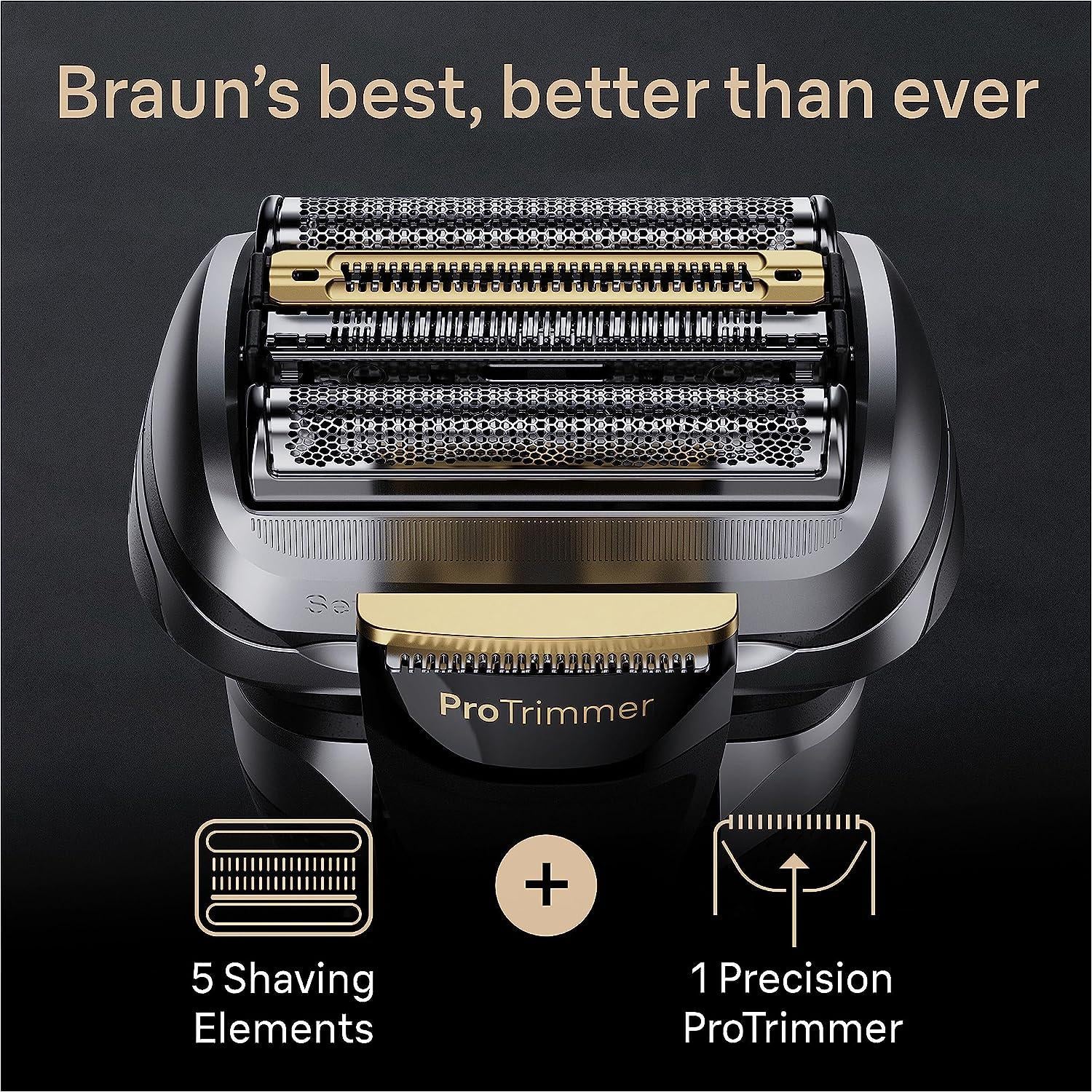 2025 Braun Series 9 Pro+ barbermaskine 9477cc – Våd- og tørbarbering med 5-i-1 SmartCare Center og PowerCase. Sølv