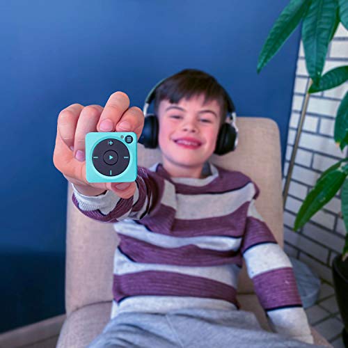 Mighty Vibe musikafspiller til Spotify og Amazon Music – Kompatibel med Bluetooth og kablede hovedtelefoner – Gemmer over 1.000 sange – Ingen telefon nødvendig – Blå