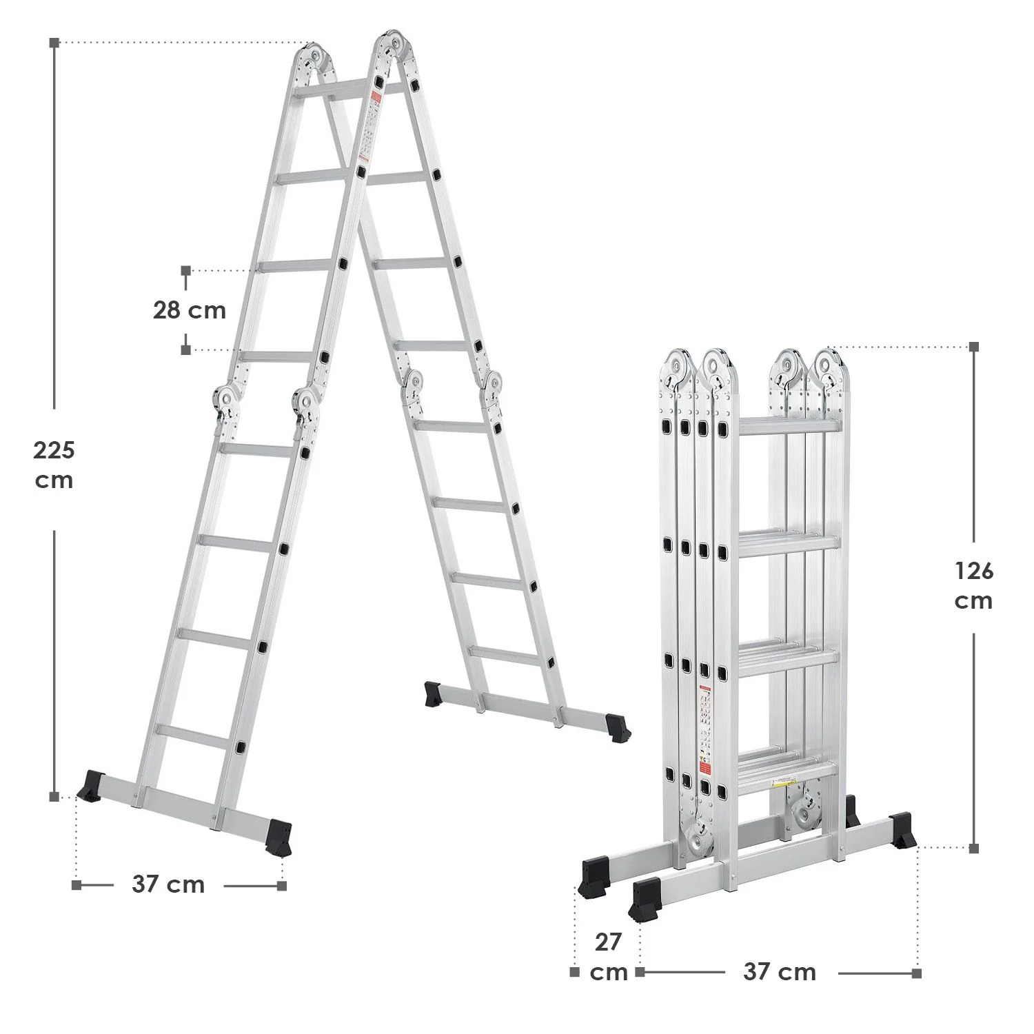 2025 Multifunktionale Aluminiumleiter 3,6 m – Vielseitig, stabil und kompakt