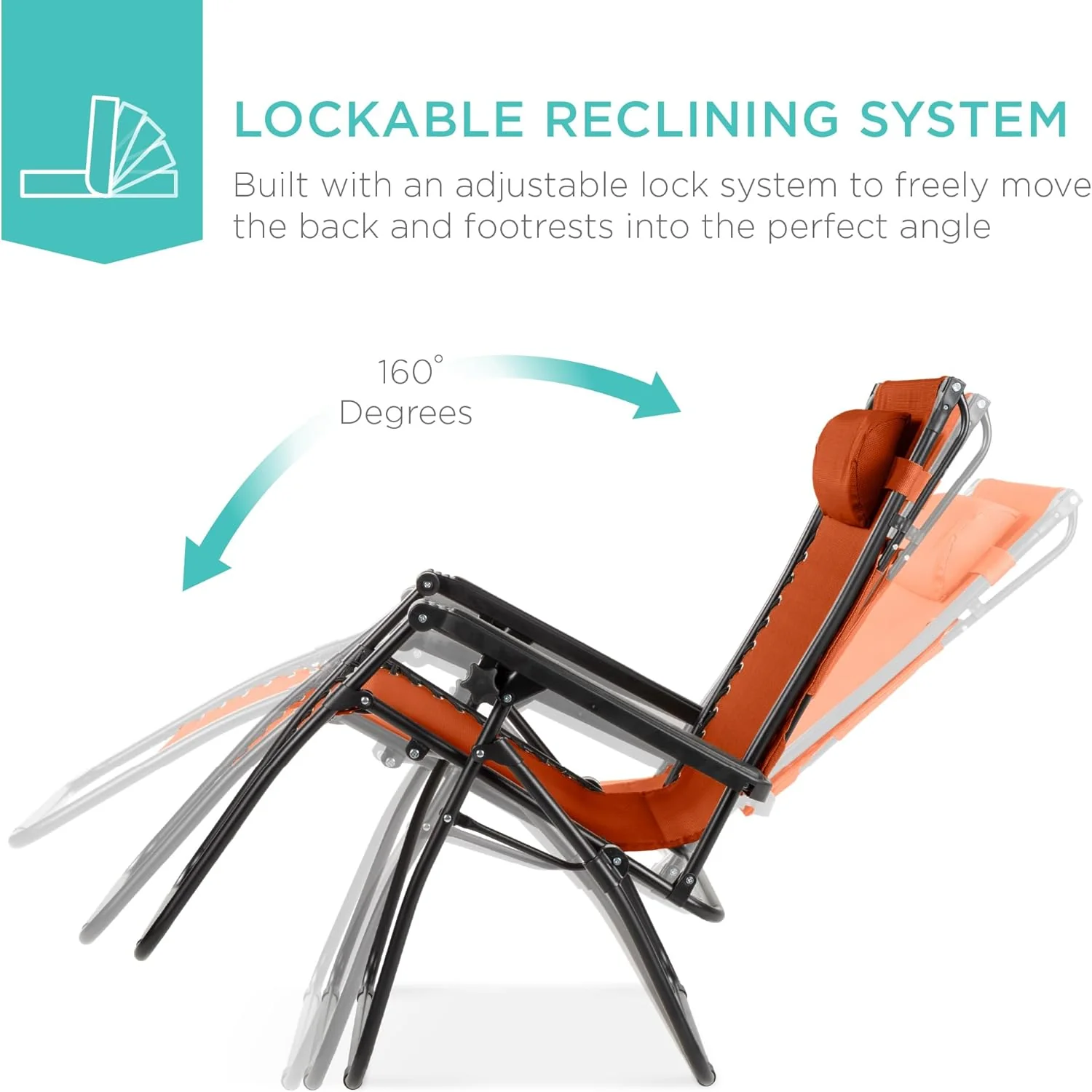 Bedste valg – Zero Gravity-lænestol til terrassen. Justerbar og foldbar udendørsstol med baldakin, nakkepude og sidebakke. Textilene – Påfugleblå