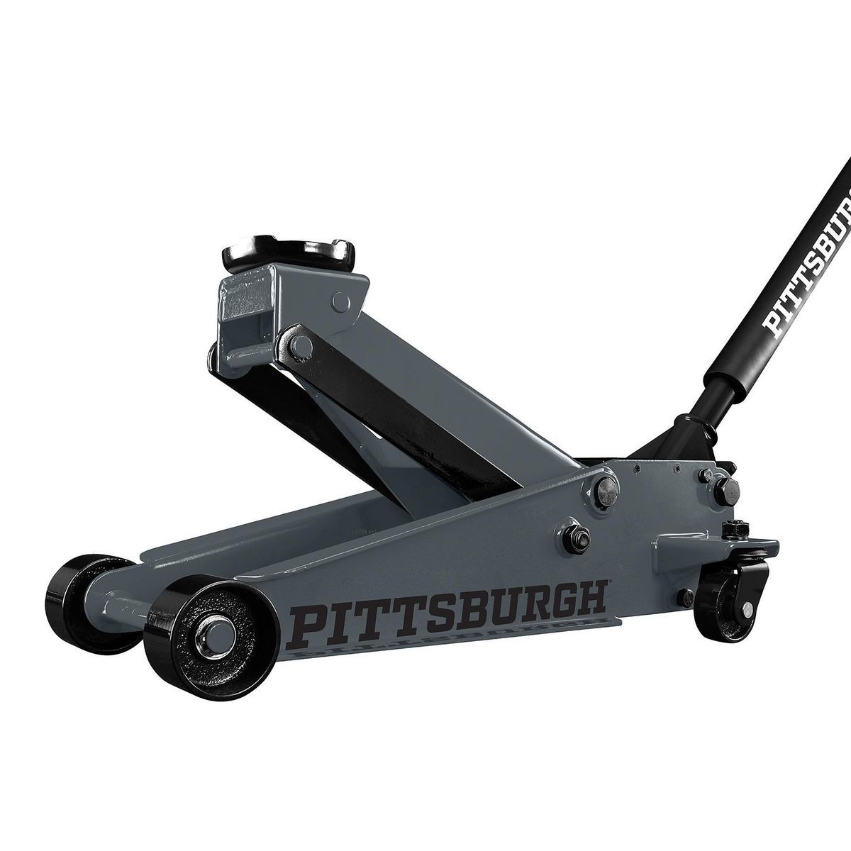 Cric hydraulique de sol PITTSBURGH 3 tonnes avec pompe rapide (2025). Gris ardoise.