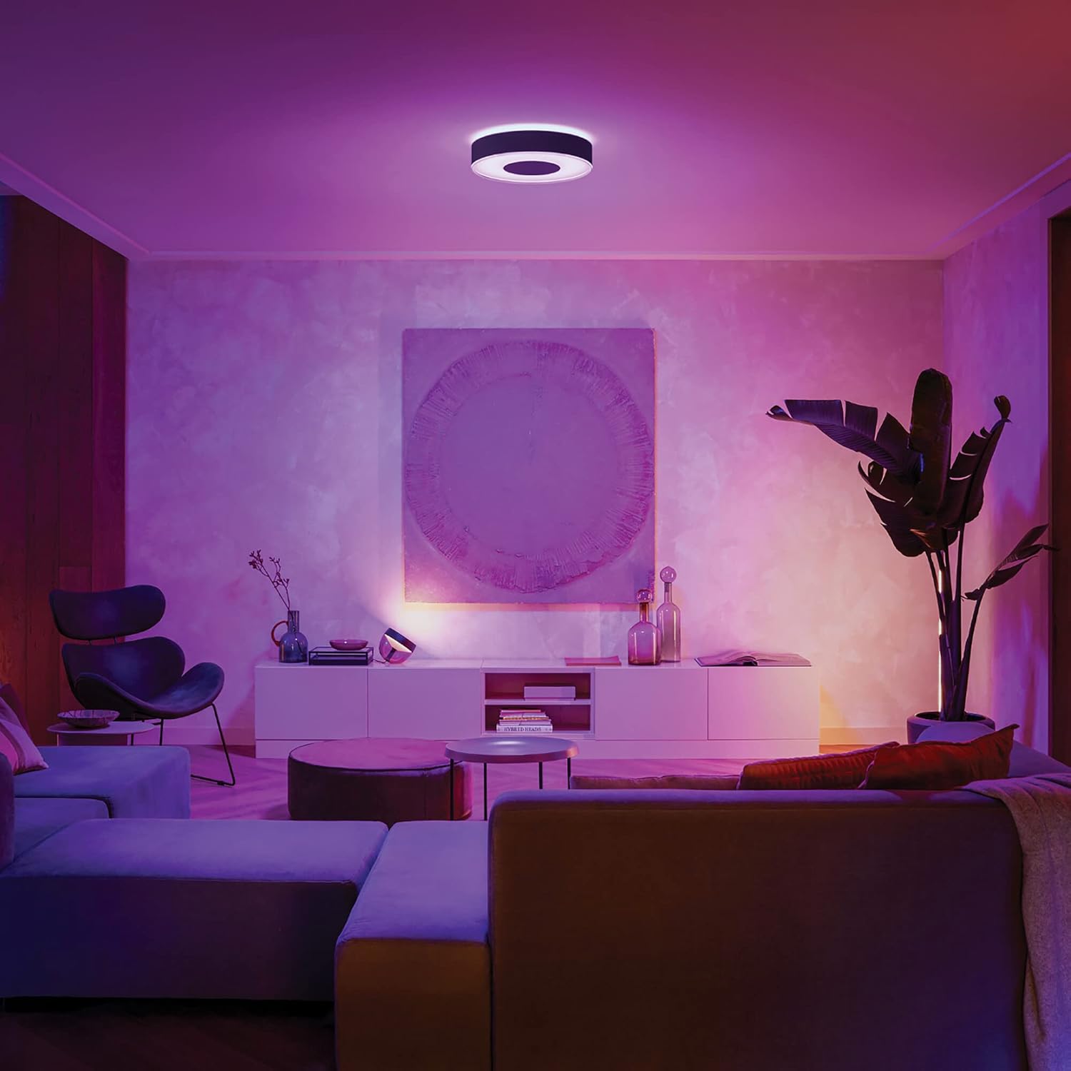 Philips Hue Infuse Smart LED-Deckenleuchte 33 W – 2100 Lumen, Weiß, kompatibel mit Alexa und Google Home, Durchmesser 38 cm