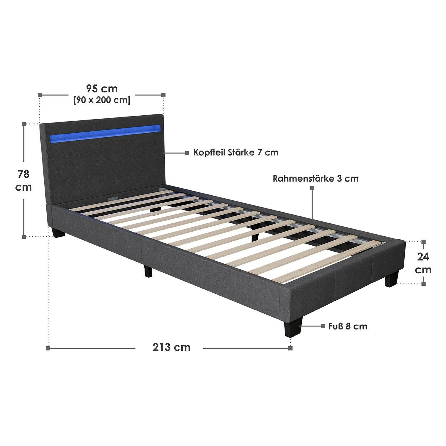 Lit capitonné Verona 2025, 120 x 200 cm, blanc