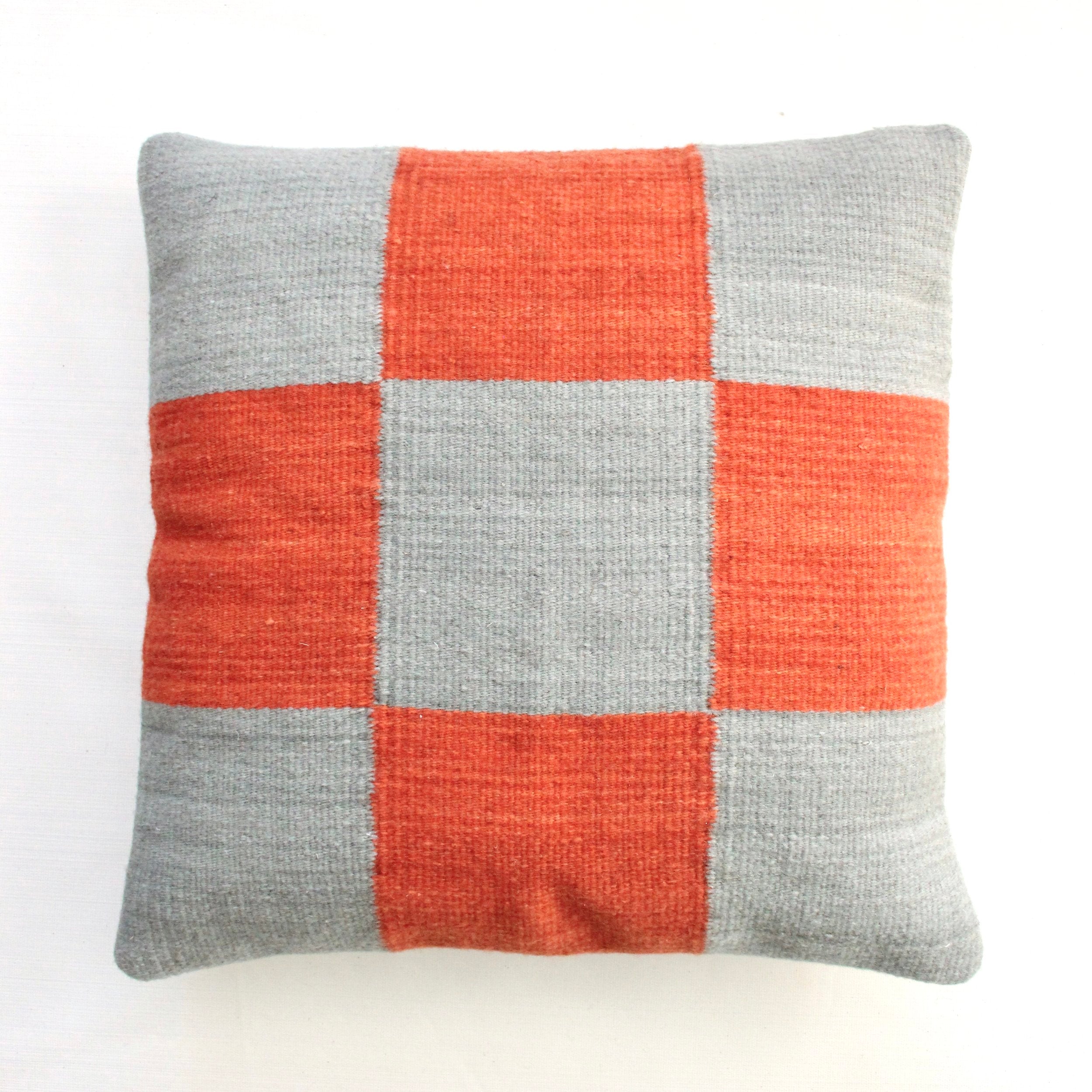 Pillow 10: Orange + Sage
