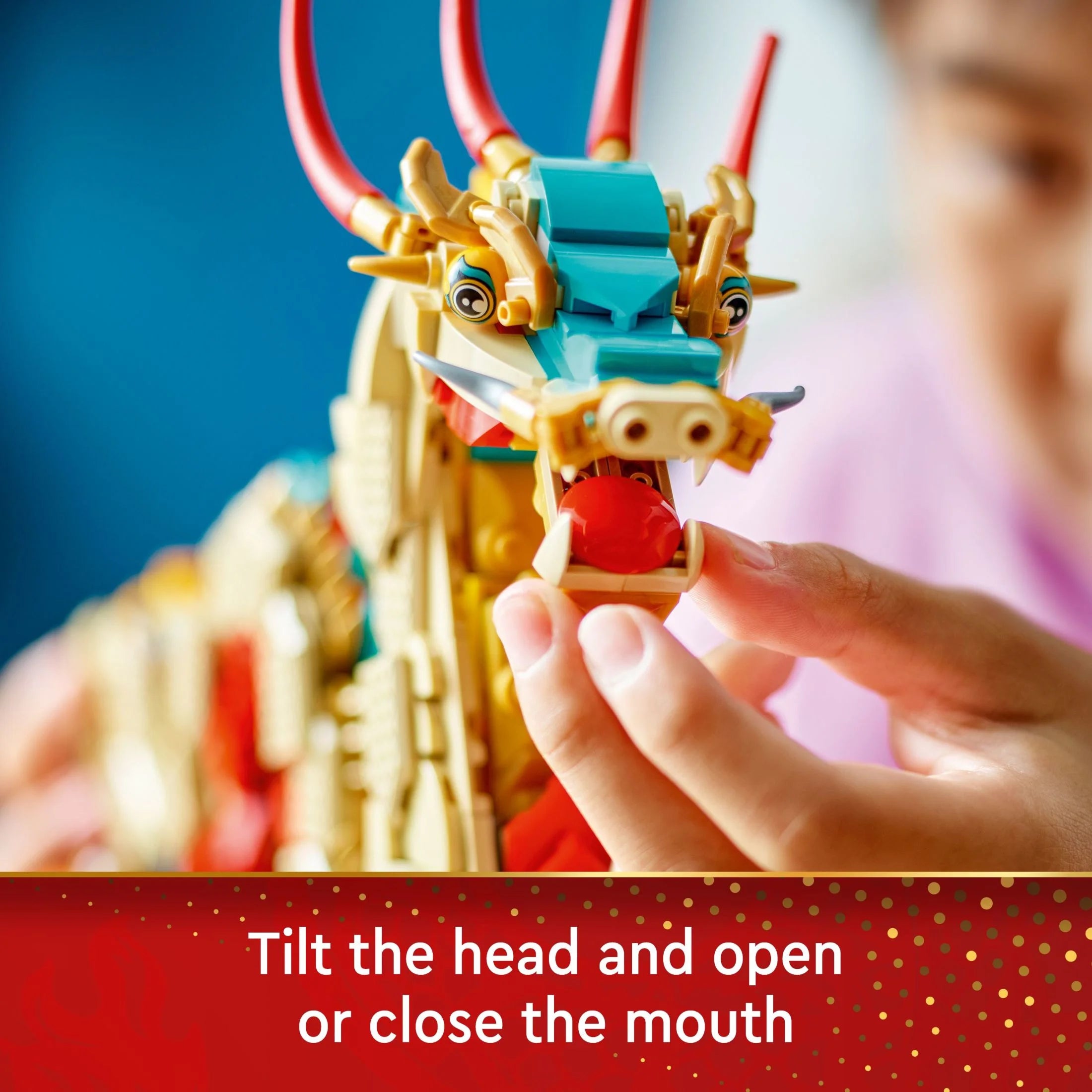 LEGO® Frühlingsfest-Drache – Bausatz, Lernspielzeug für Kinder, Drachenbauset, tolle Frühlingsfest-Dekoration oder einzigartiges Geschenk für Jungen und Mädchen ab 10 Jahren, 80112