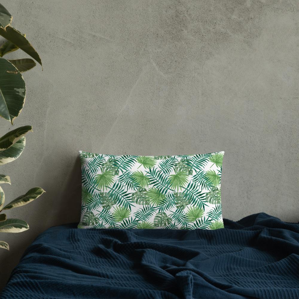 Tropical Leaves Premium Throw Pillow